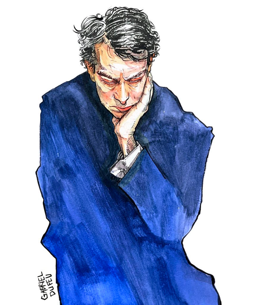 Lui    Projet personnel,  Aquarelle et encre de Chine,  2025