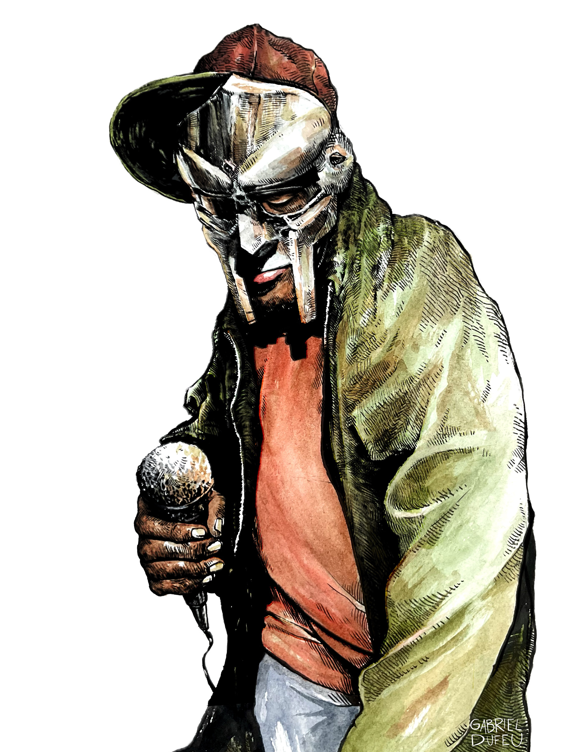 MF Doom  Projet personnel,  Encre de Chine, aquarelle  2026