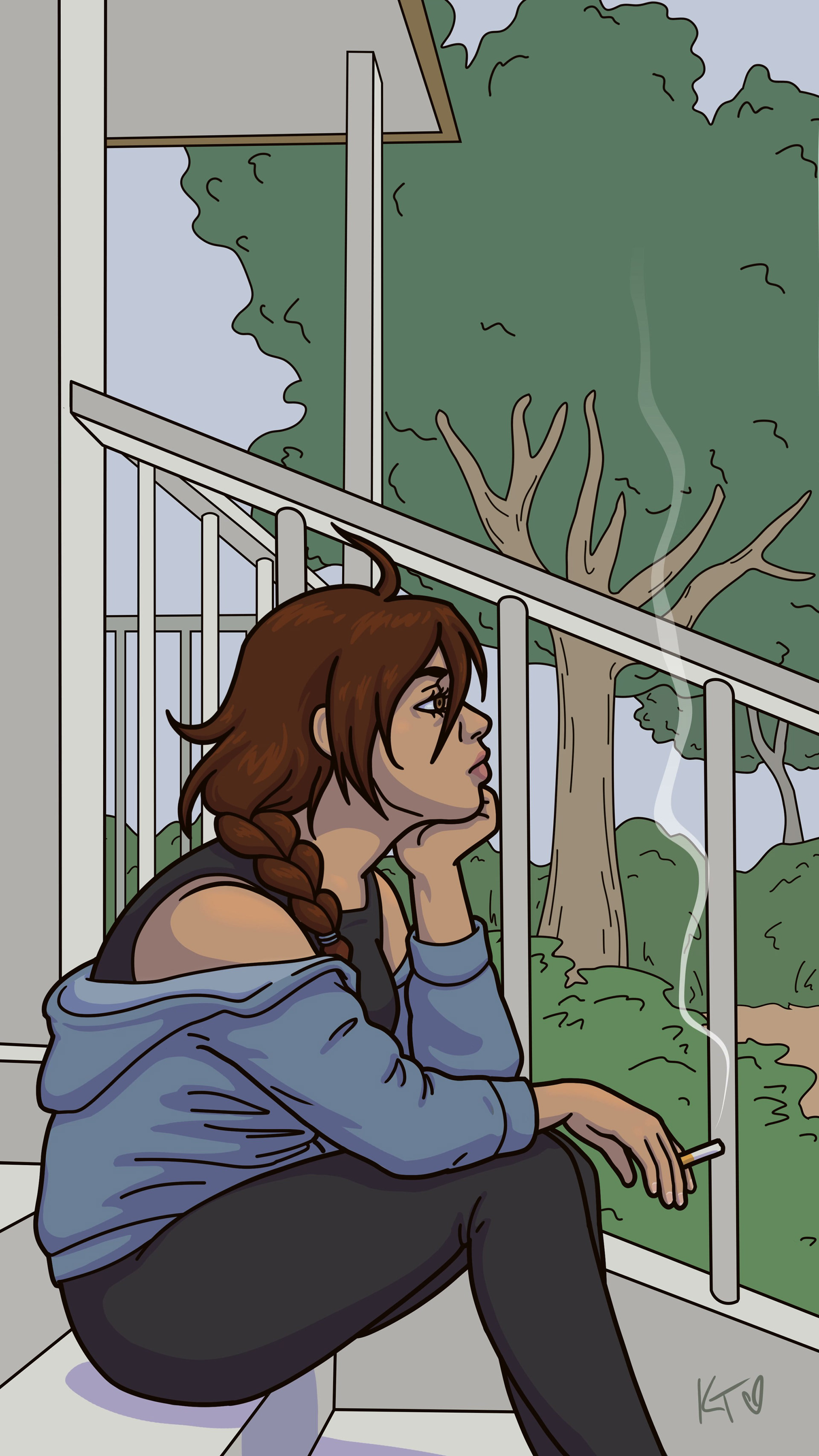 Smoking on the Steps" Jun. 2025