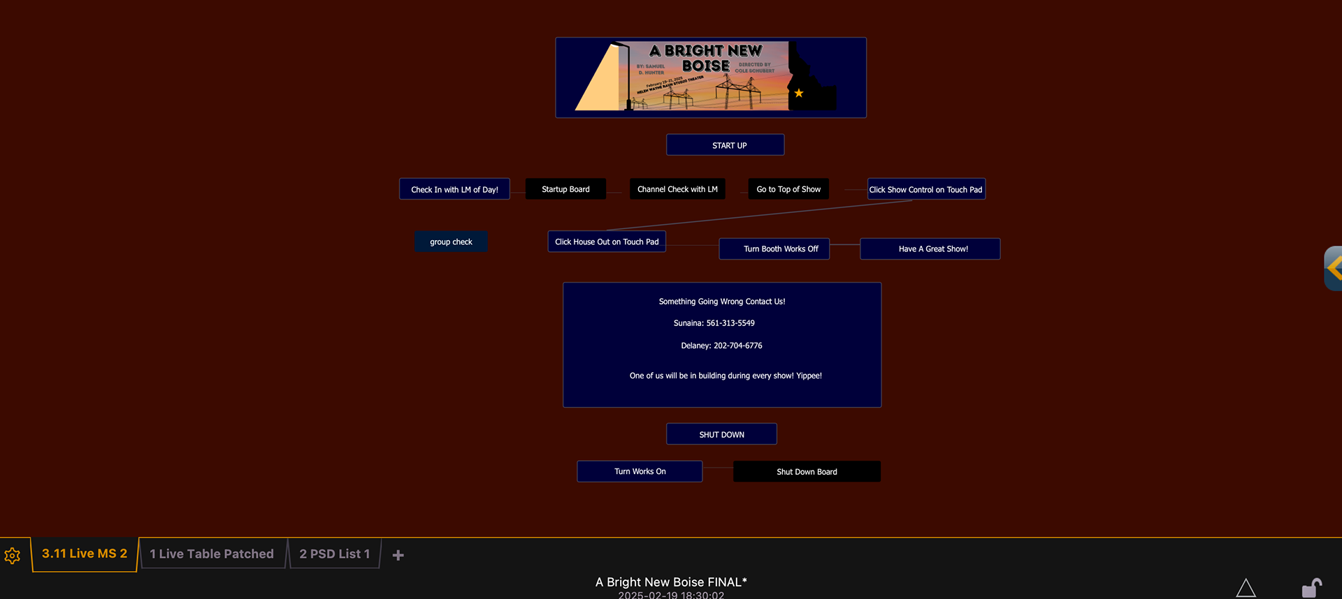 magic sheet start up for board op