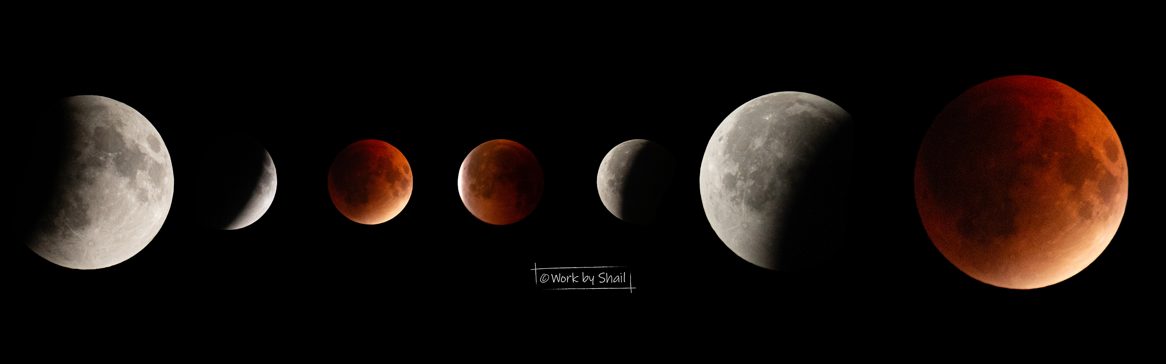 lunar eclipse phases 2025 by workbyshail captured in India.