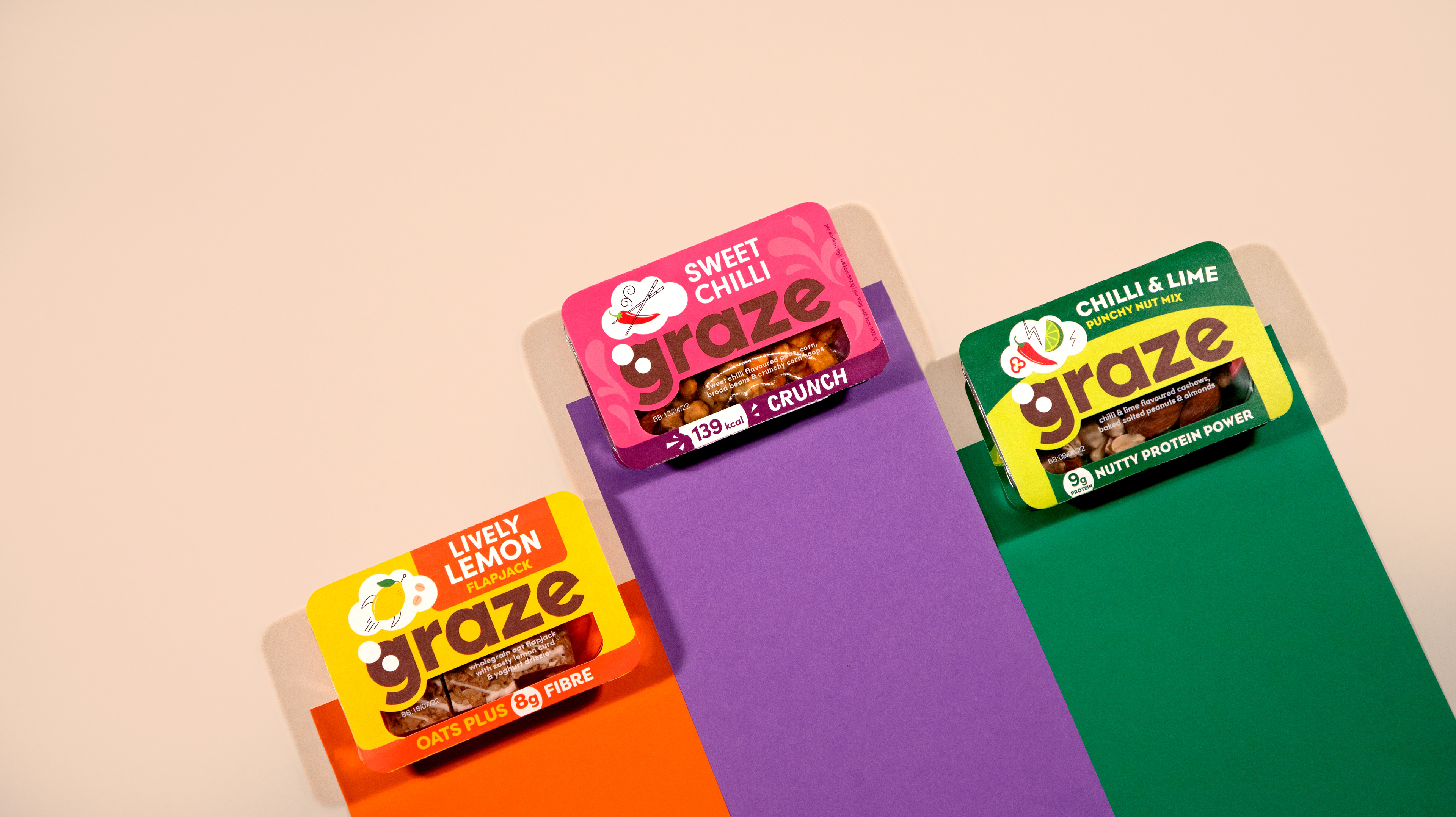 GRAZE LIVELY LEMON, SWEET CHILLI AND CHILLI & LIME
