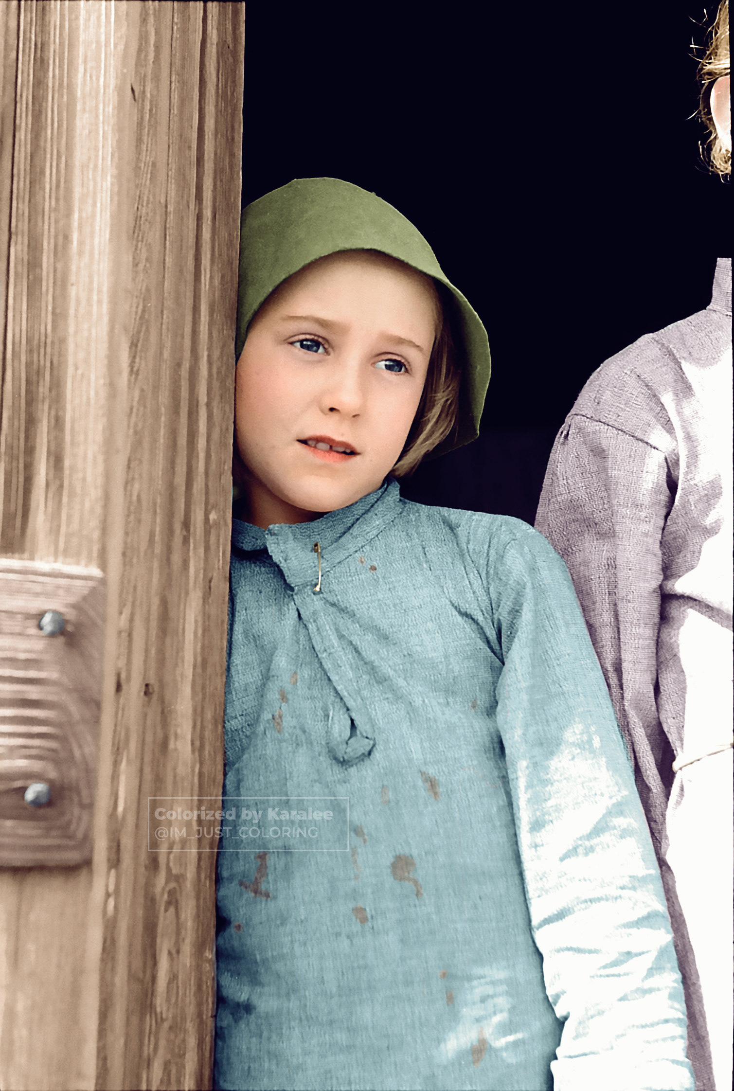 “Daughter of day laborer in sugarcane fields near New Iberia, Louisiana” Russell Lee, c. 1938  Original image from the Library of Congress