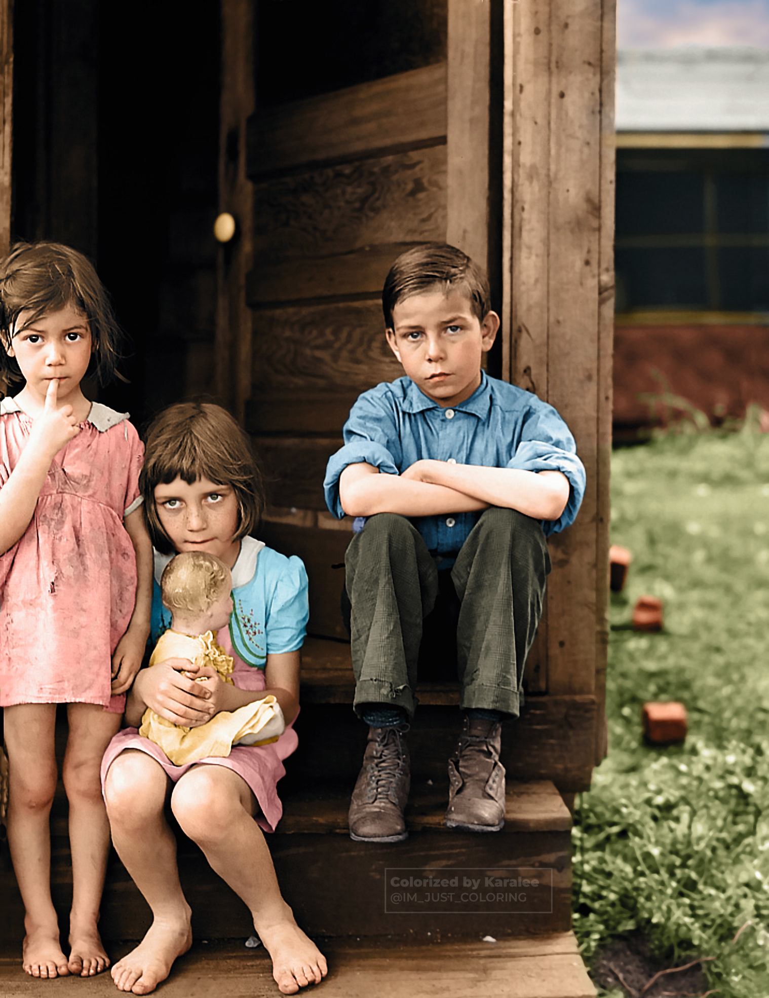 [Untitled photo, possibly related to- Children living in slum area. Elkins, West Virginia] 📷 John Vachon, c. June 1939  Original image from @librarycongress