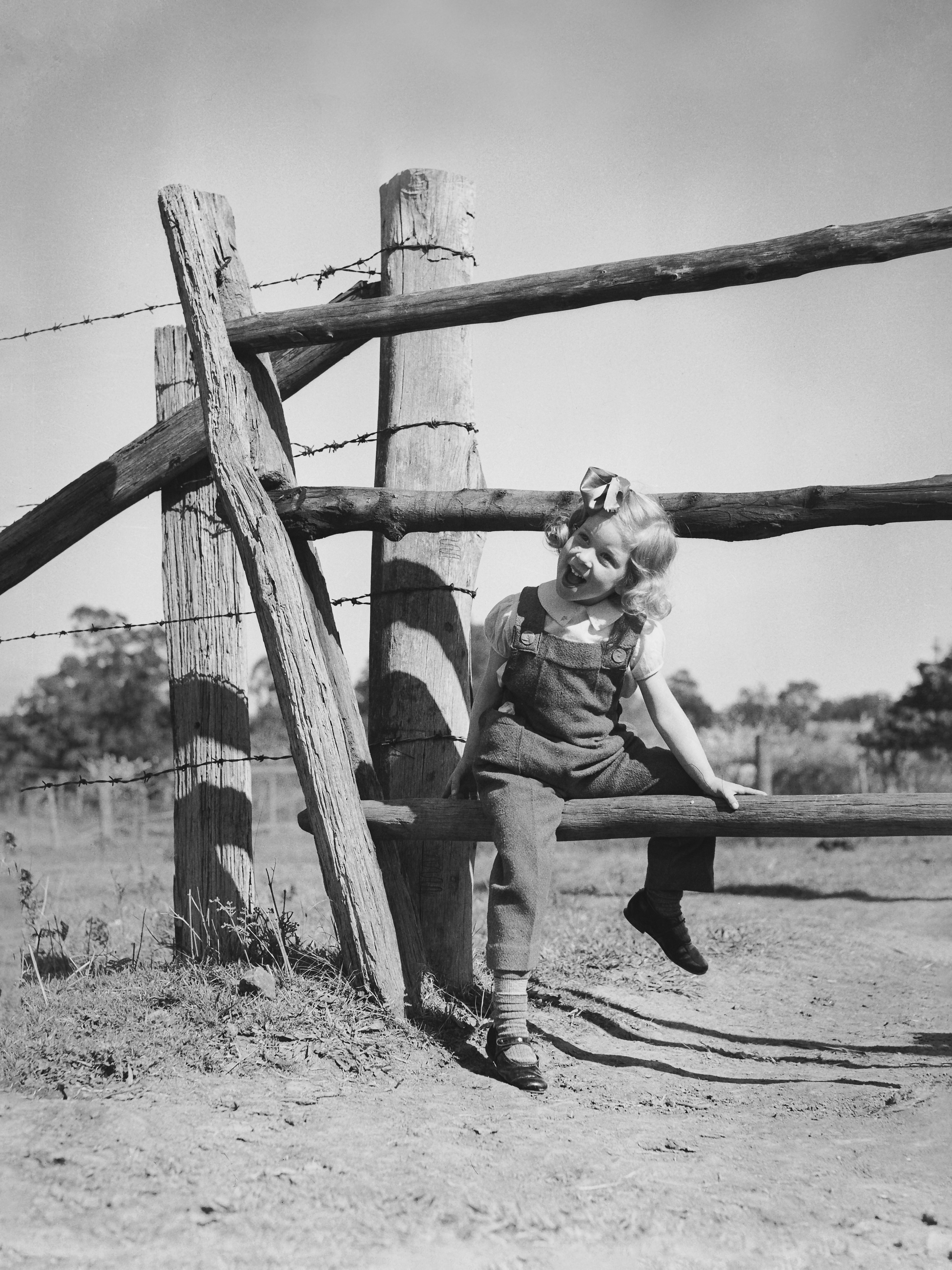 "Country series. Miss Tonkin and little girl [woman and child on farm]" c. 3 September 1937  Original image from The State Library of New South Wales