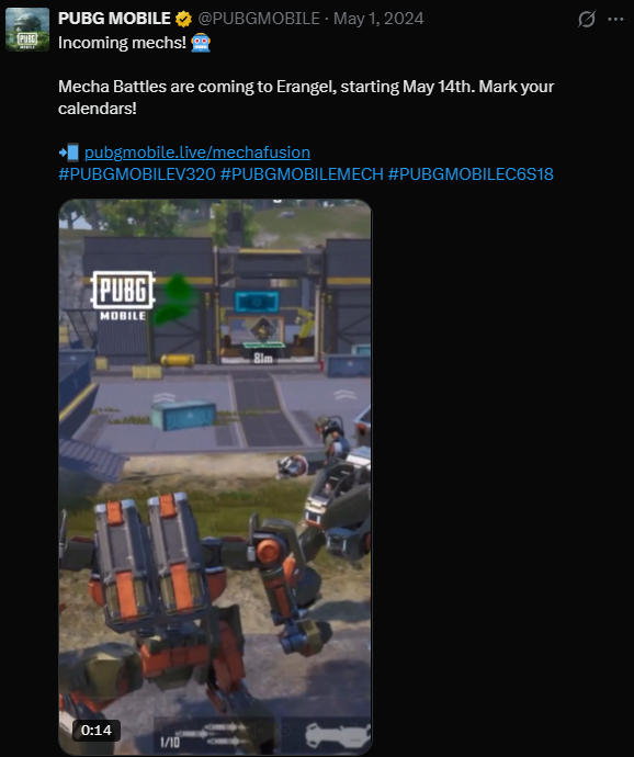 PUBG Mobile had many big updates around a varying seasons, each being vastly different from the previous. The goal for these types of posts was to build hype while adding a concise excited urgency.