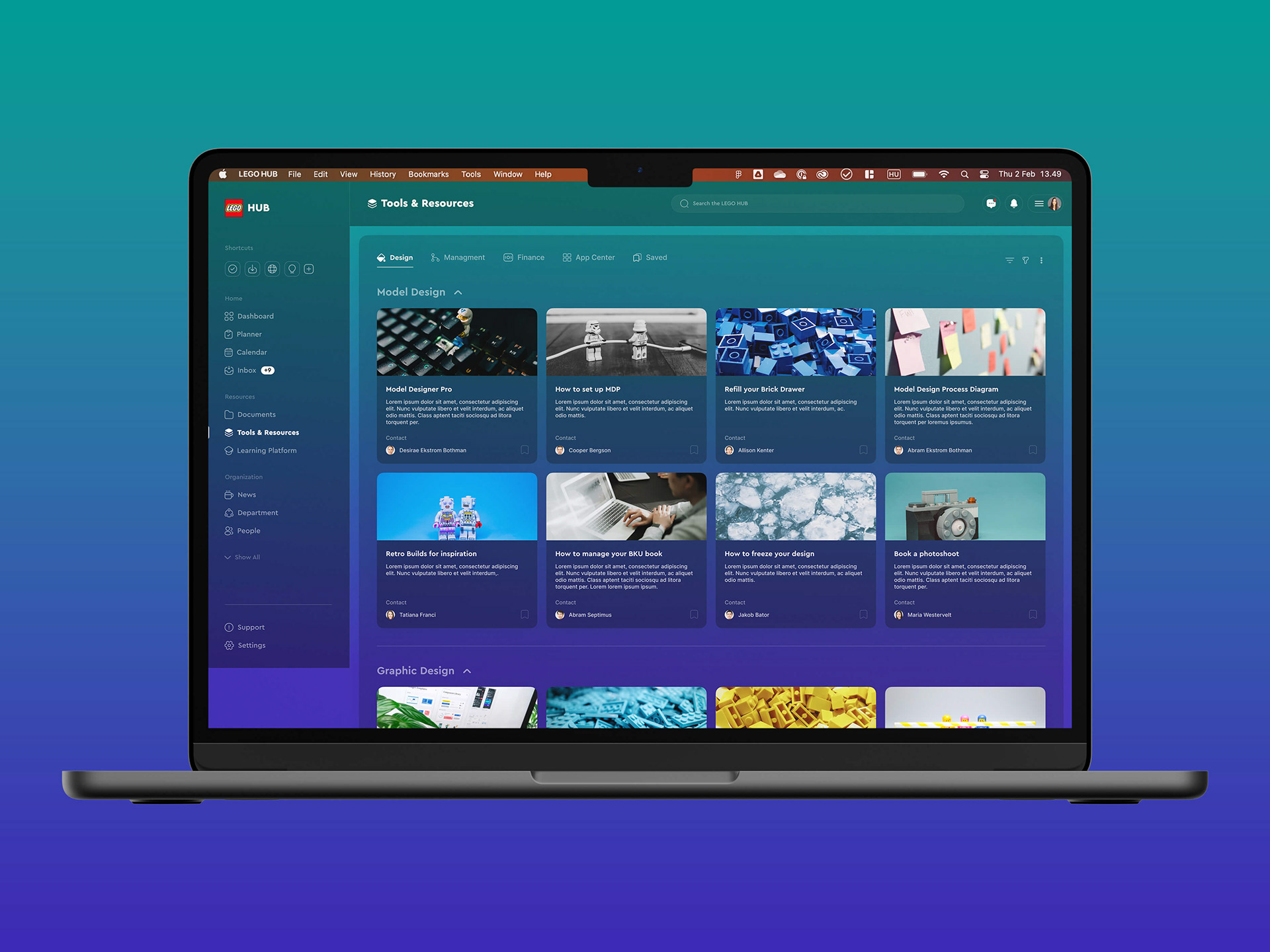 Detailed content pages can be accessed through the main navigation bar