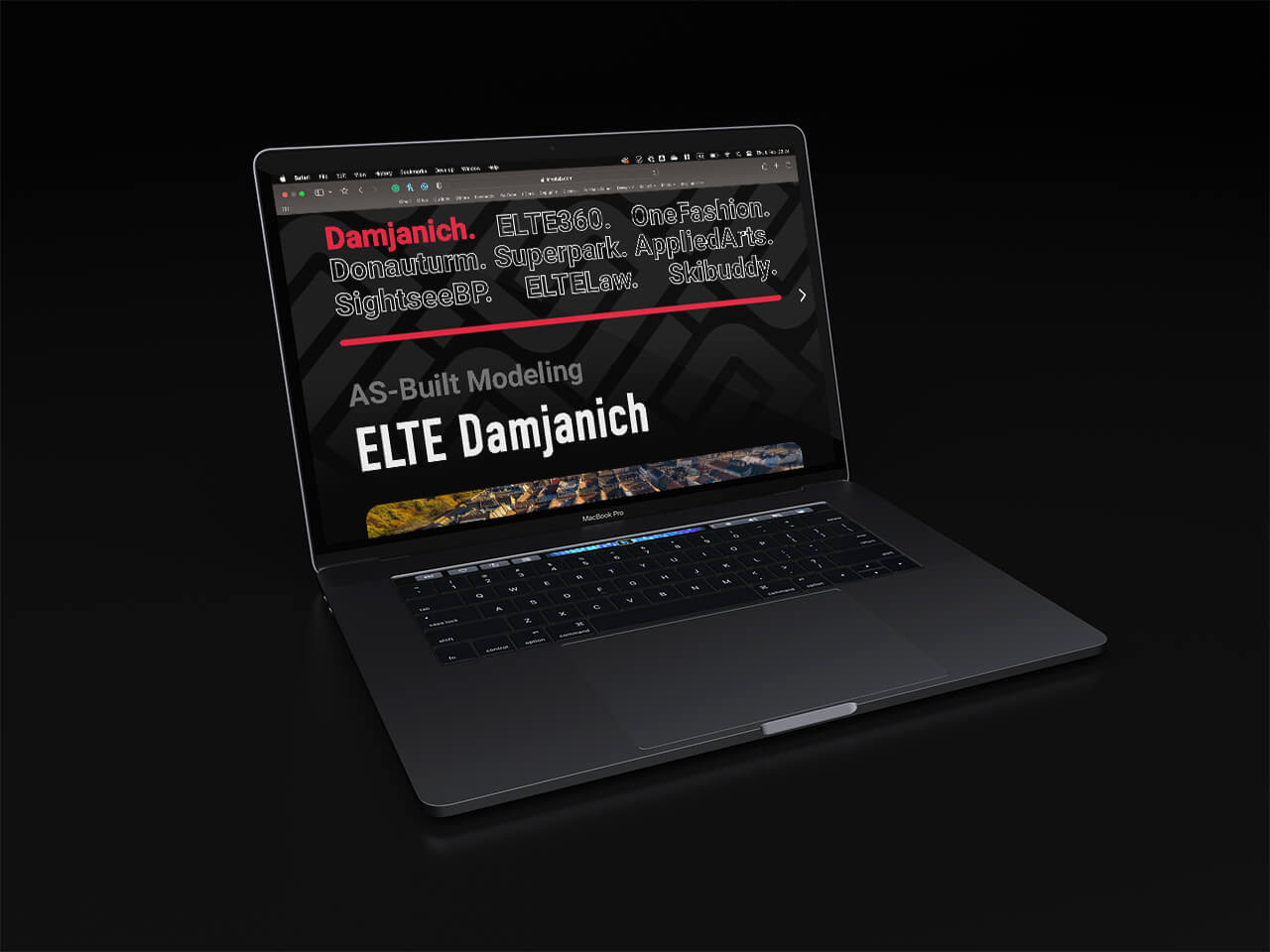 Portfolio page showcasing the previous projects of the company