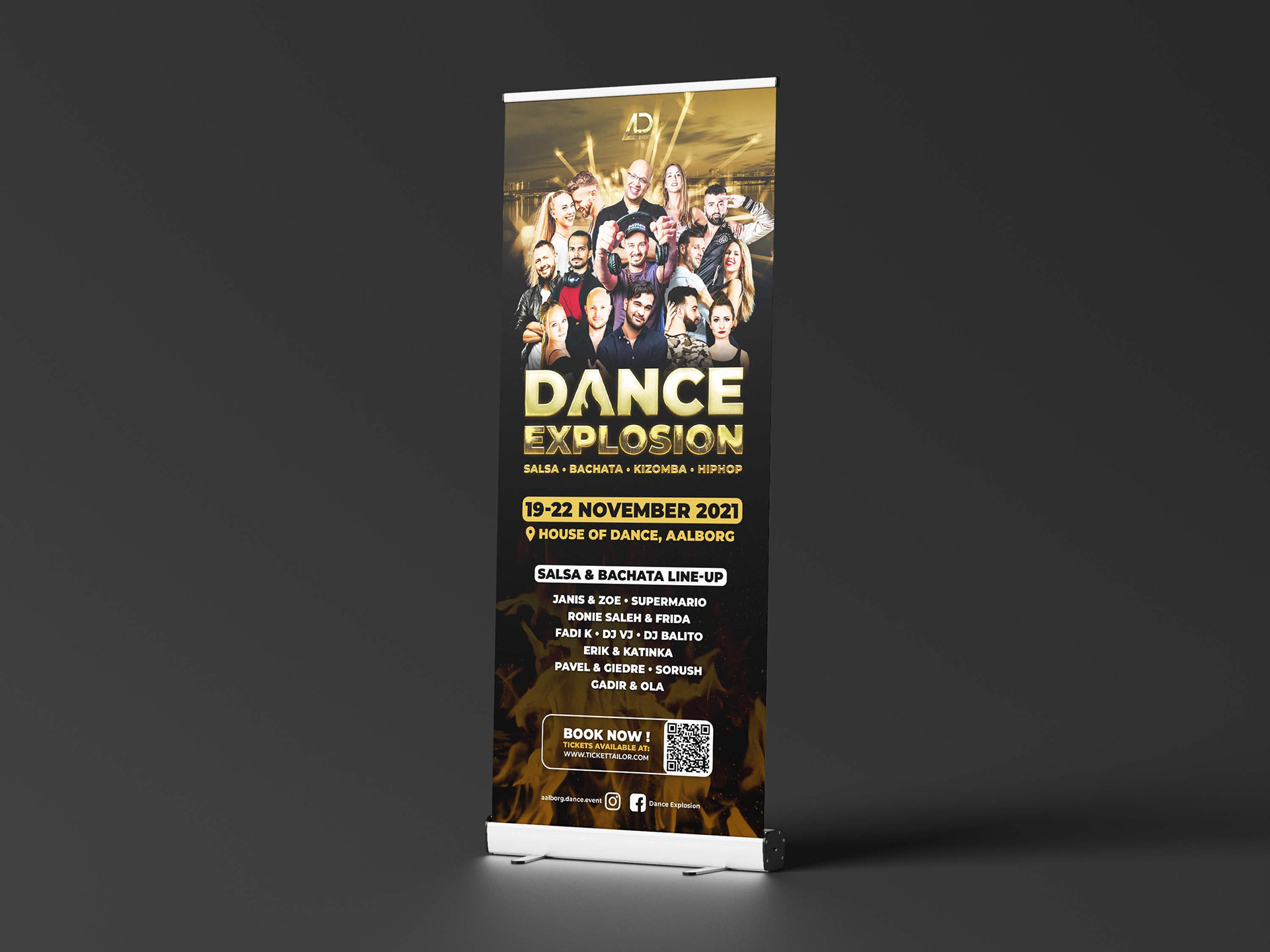 200cm tall promotional roll-up banner