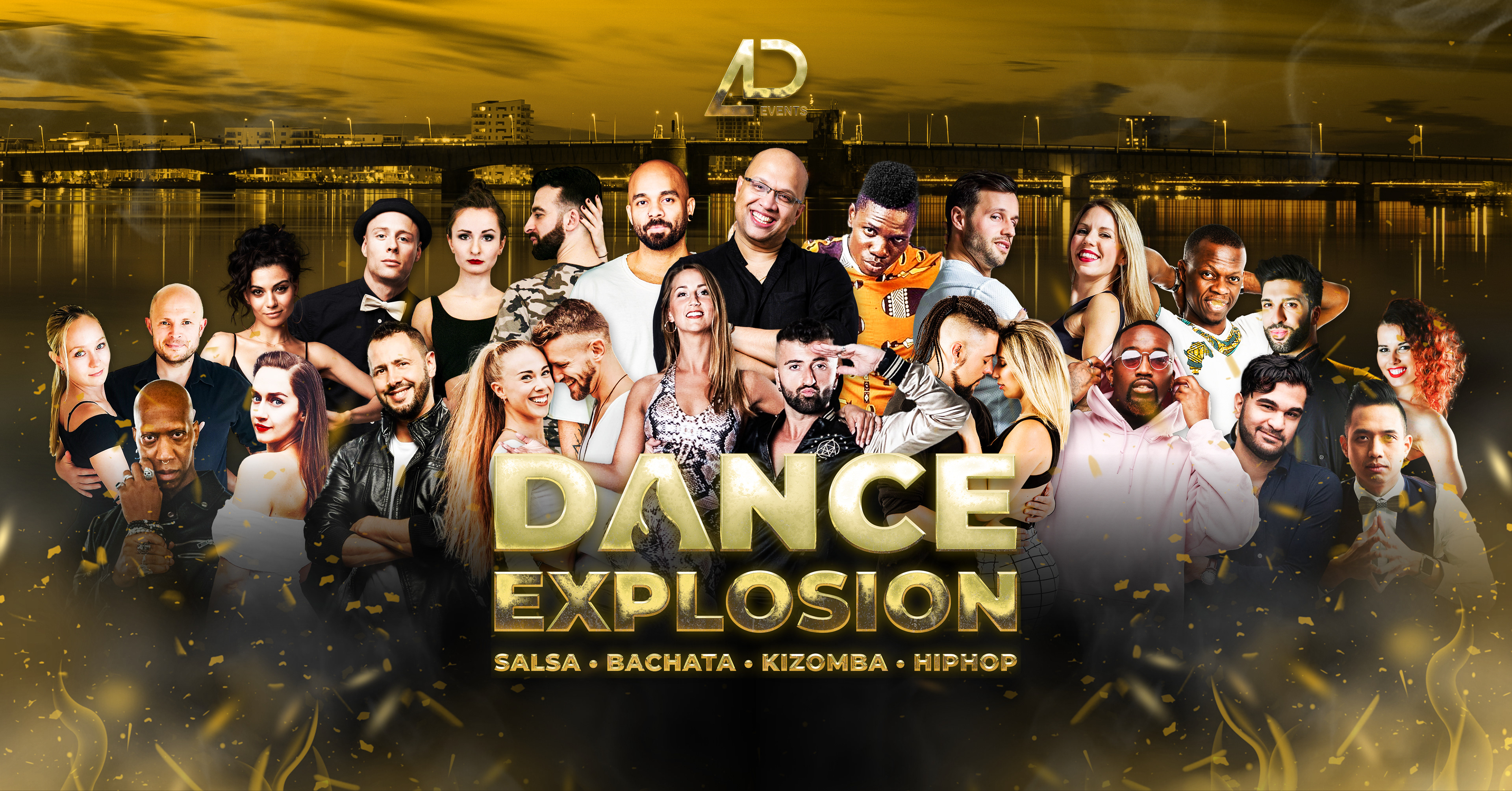 Dance Explosion event main banner with all the featured artists