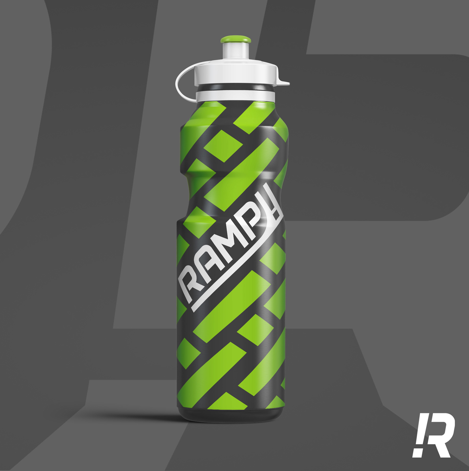 Water bottle with pattern design and main logo