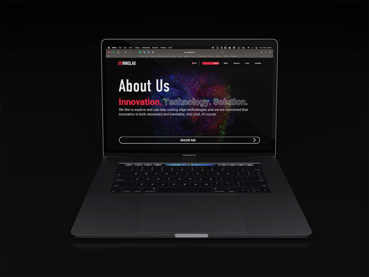 About Us section introduces the visitor to the overall profile of the company