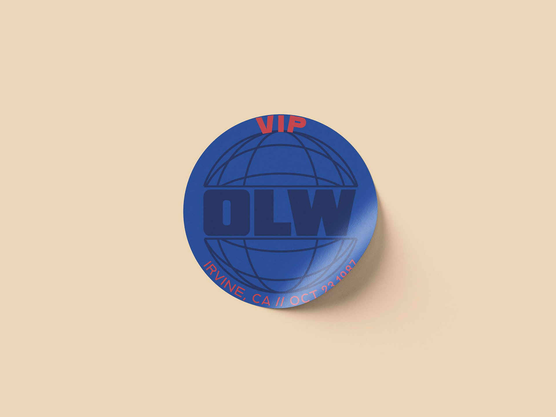 Of Little Worlds VIP badge. 4.25 in x 4.25 in. Photoshop, Illustrator. September 2024 VIP badge for Of Little Worlds’ Blue Planet tour.
