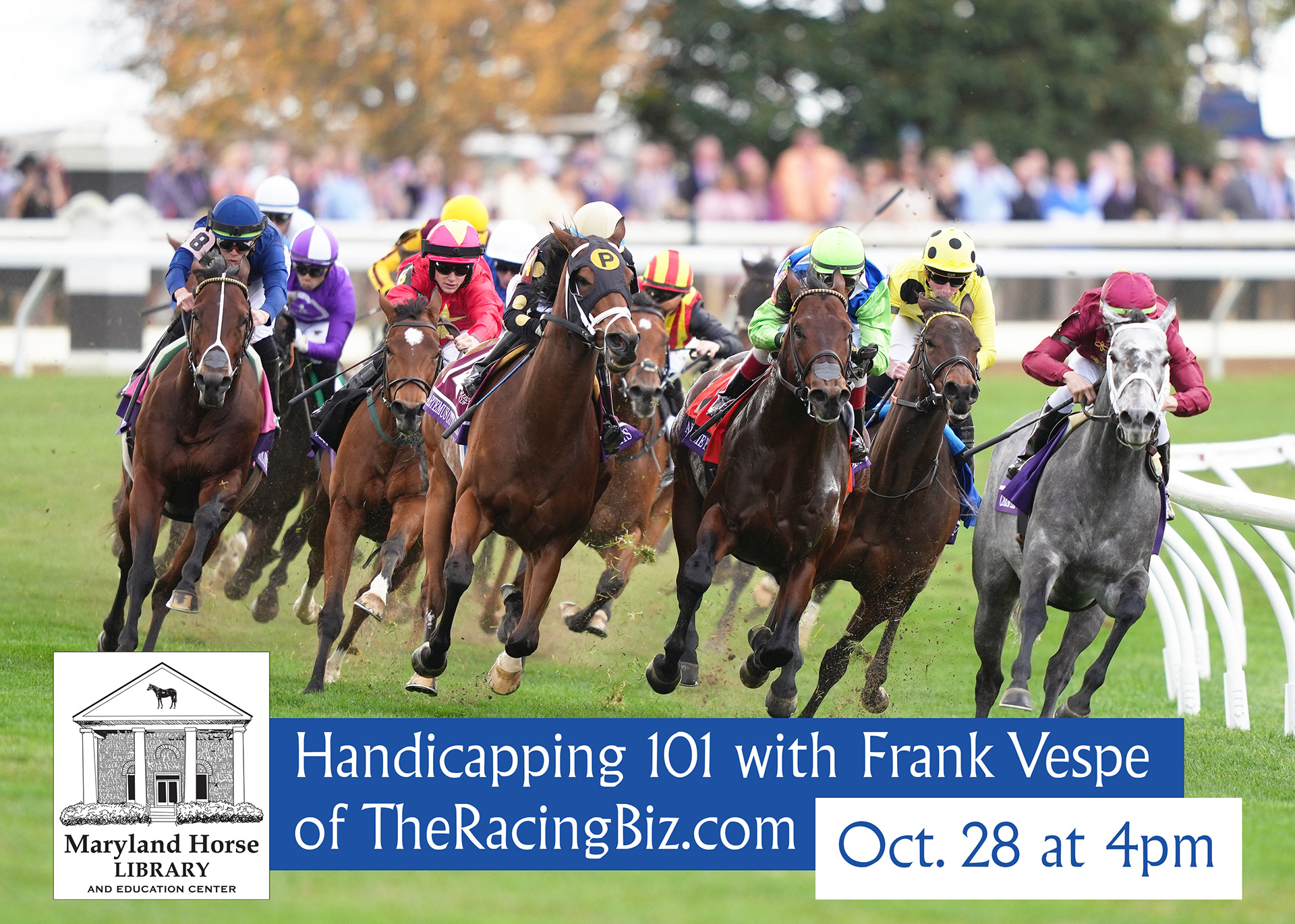What’s the difference between a win, place, or show? Find out in just TWO WEEKS when racing analyst Frank Vespe of The Racing Biz leads a panel teaching YOU how to handicap! Register today at the link in our bio!
