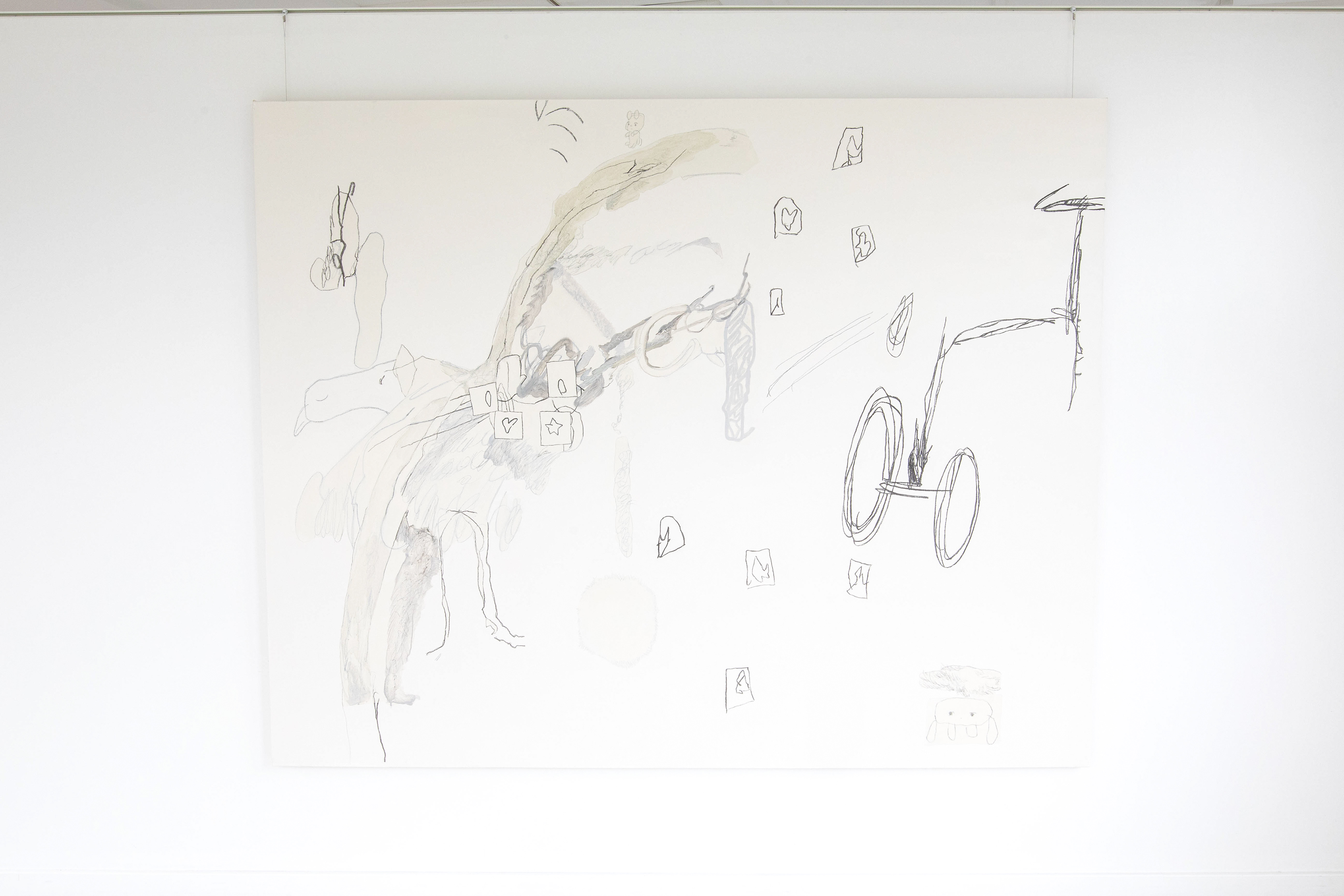 光源の二輪 1818x2273x30 mm Acrylic paint, pencil and charcoal on canvas 2024