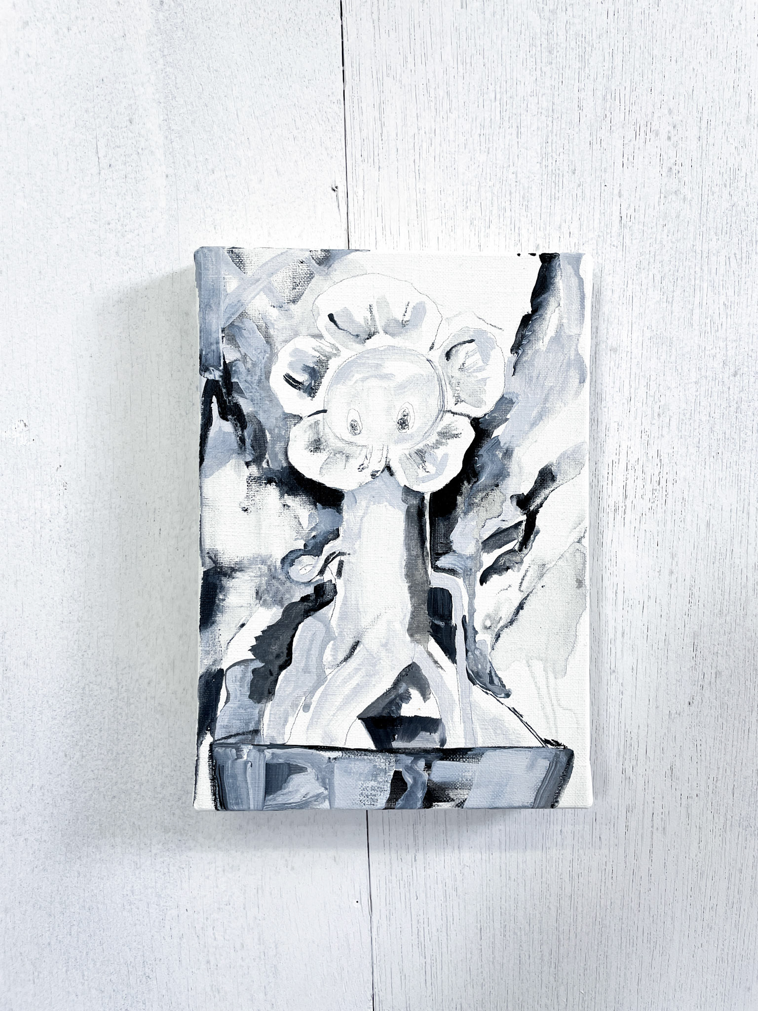 drawing on canvas 08 / Acrylic paint, pencil, pen and charcoal on canvas. 227×158×20 mm / 2022