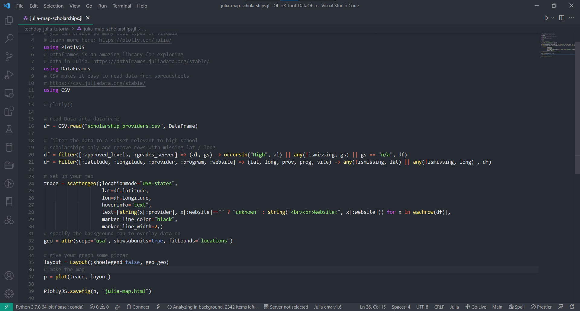 Ohio Tech Day Julia tutorial code