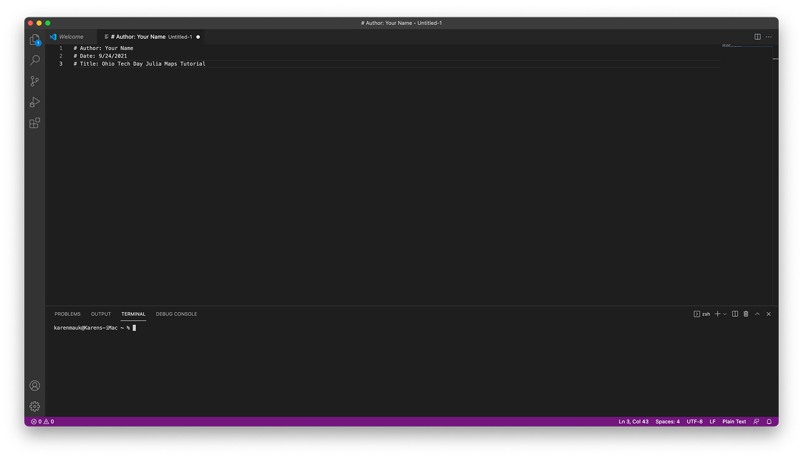 Open a terminal window