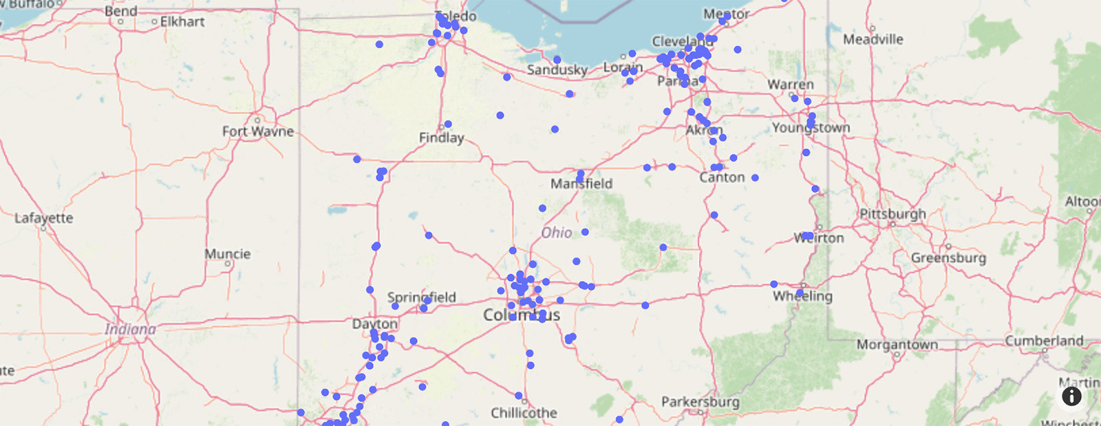 Ohio Tech Day scholarship map