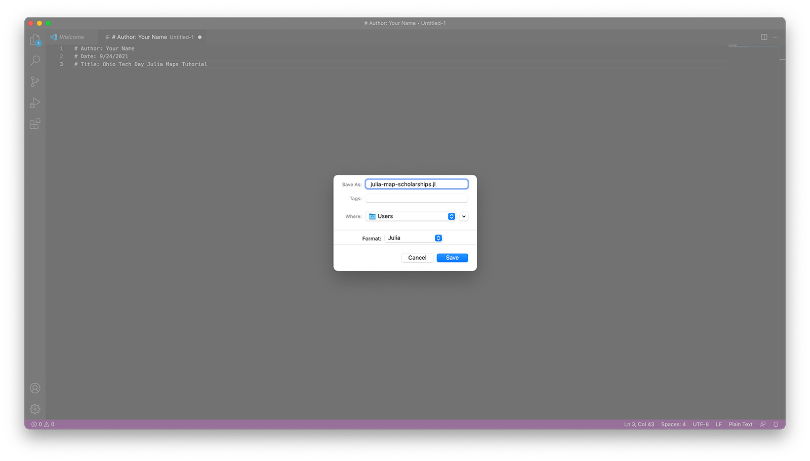 Save your Julia script