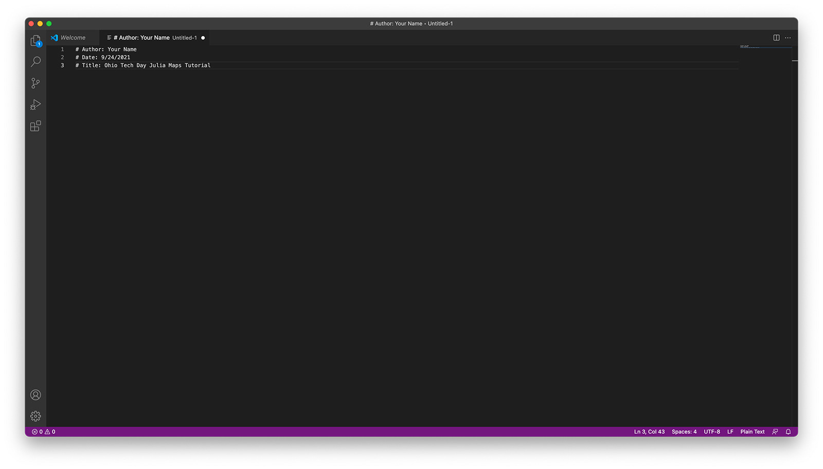 Add info to your Julia script