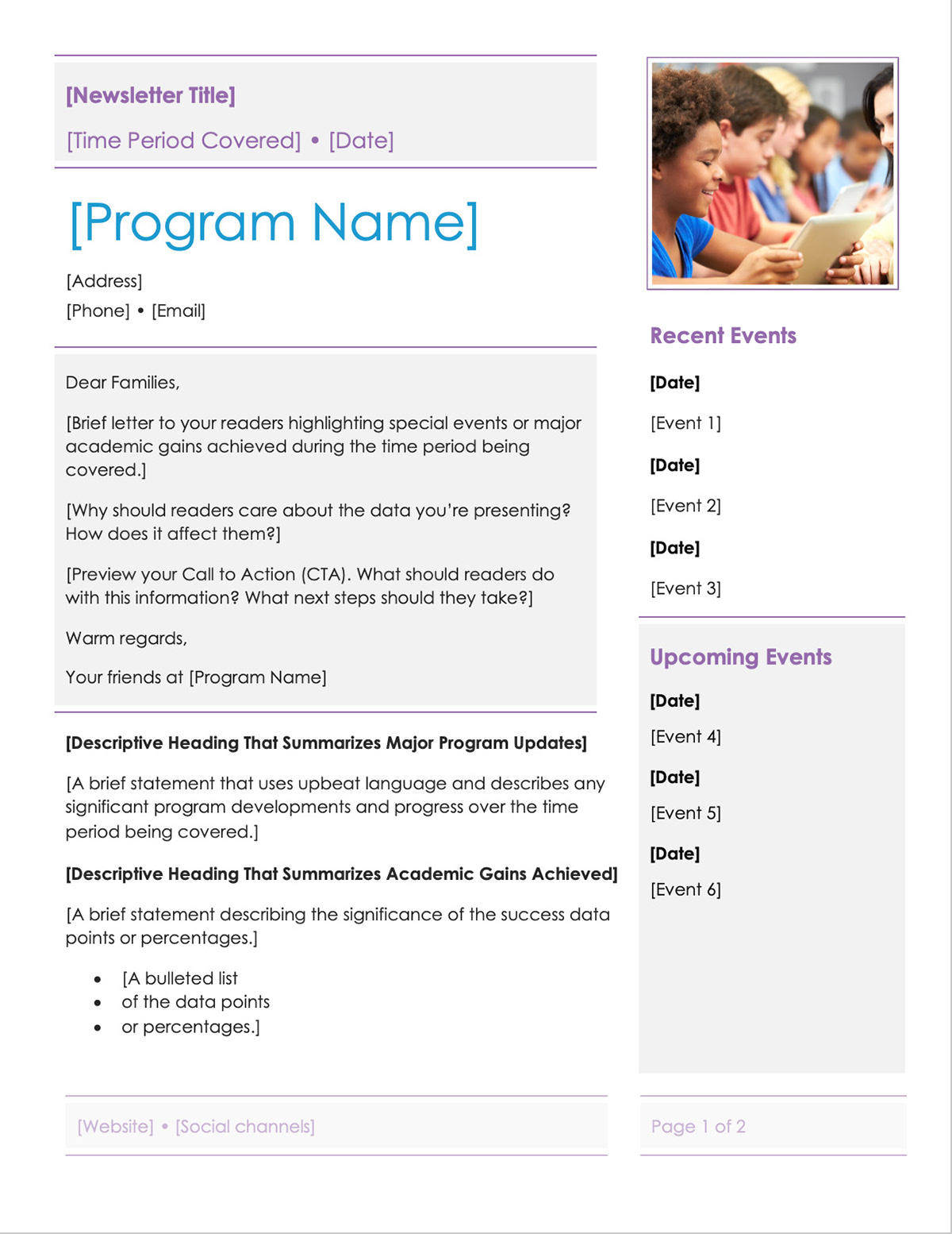 Newsletter template