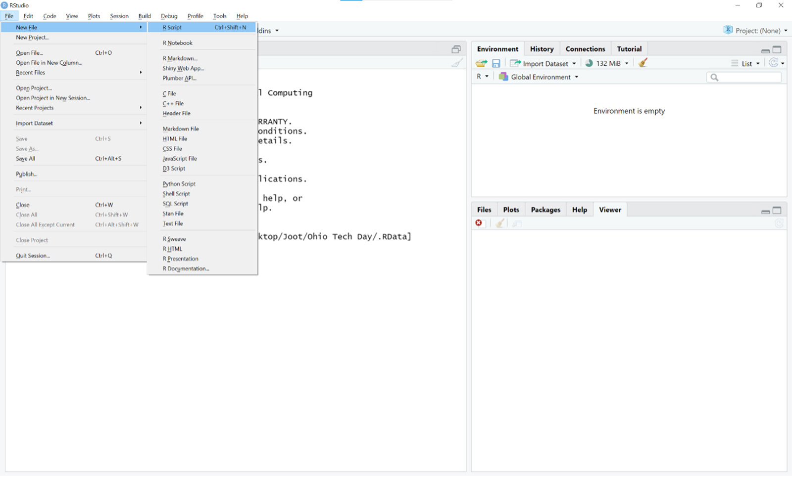 Create an R script
