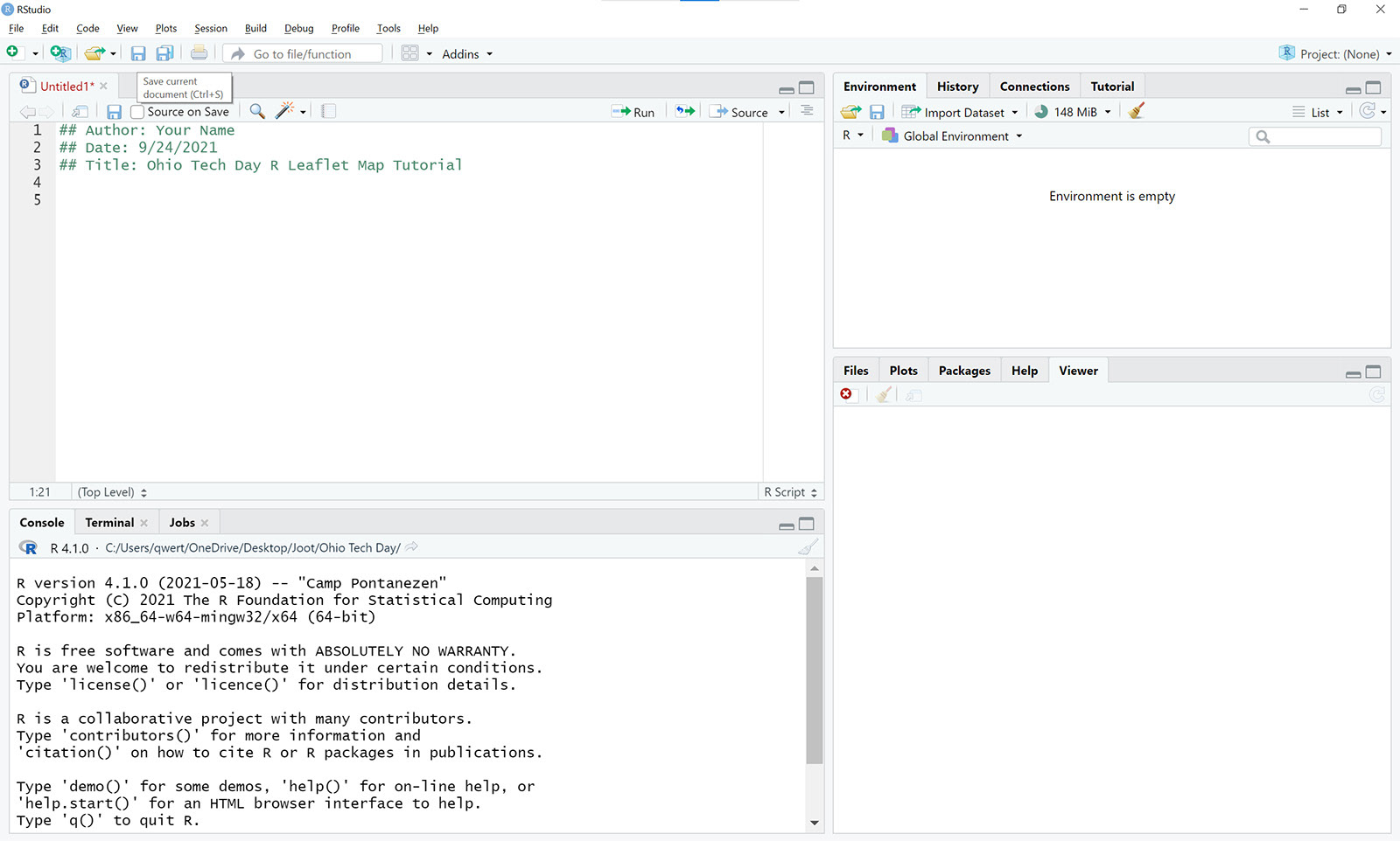 Add info to your R script
