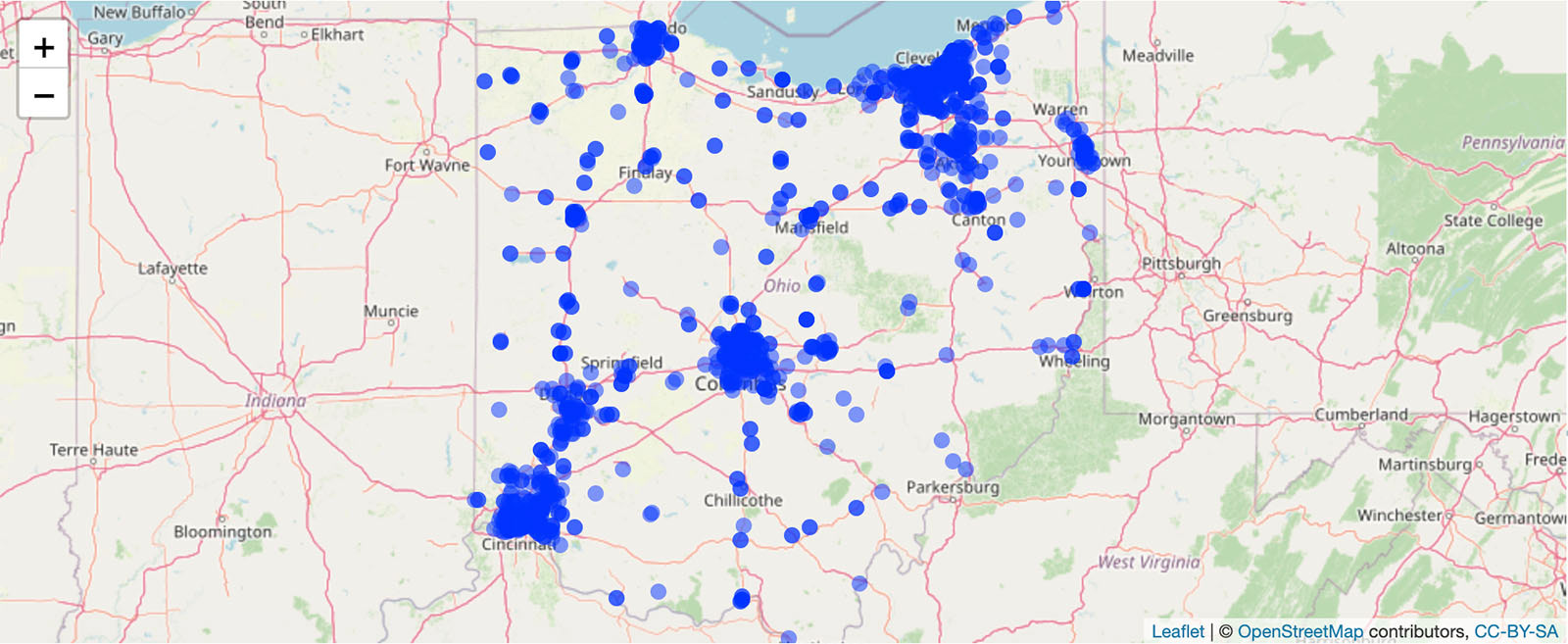 Ohio Tech Day scholarship map