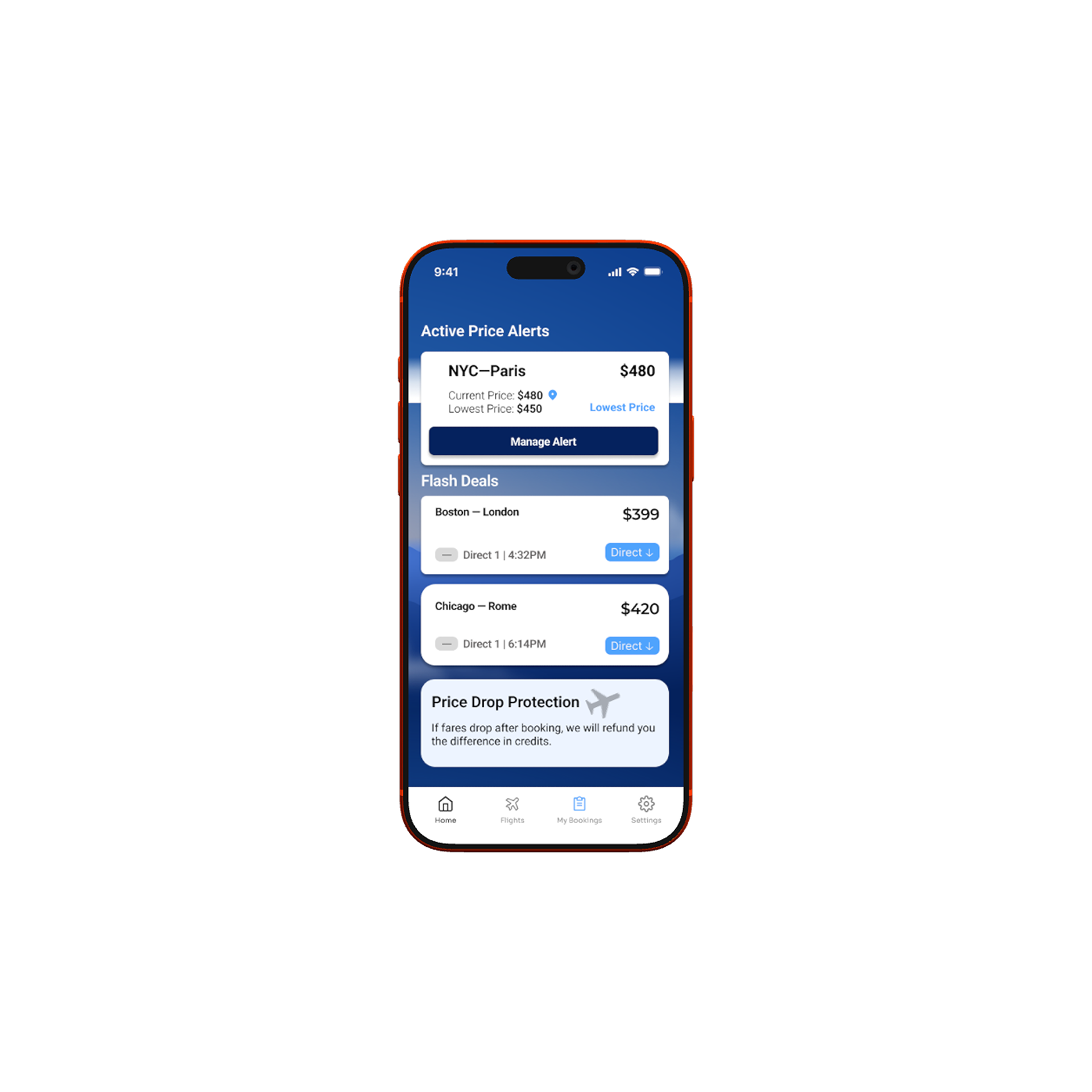 Booking Screen of Flightly.