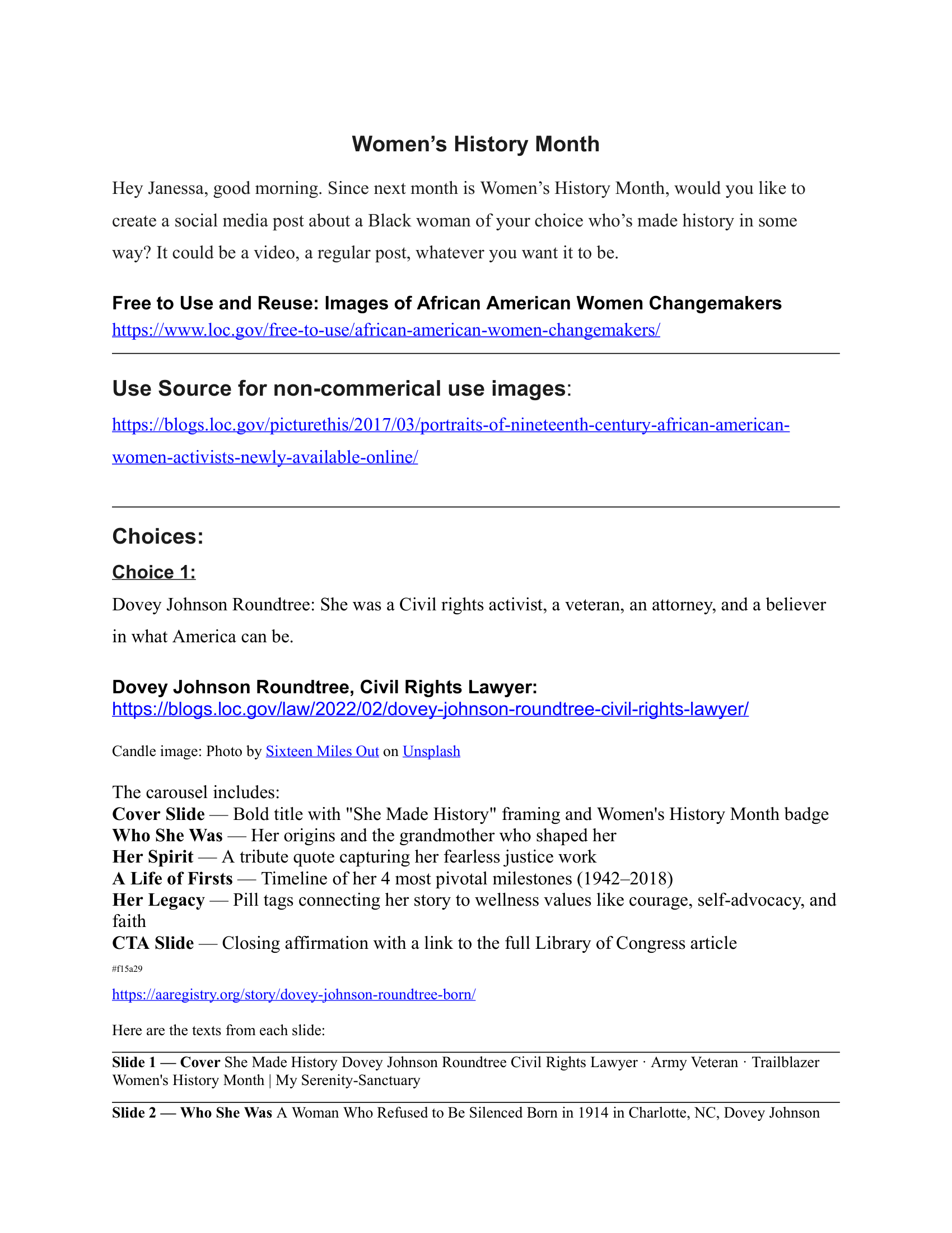 Brief_ideas: Part of a Longer document containing history of the women I chose.