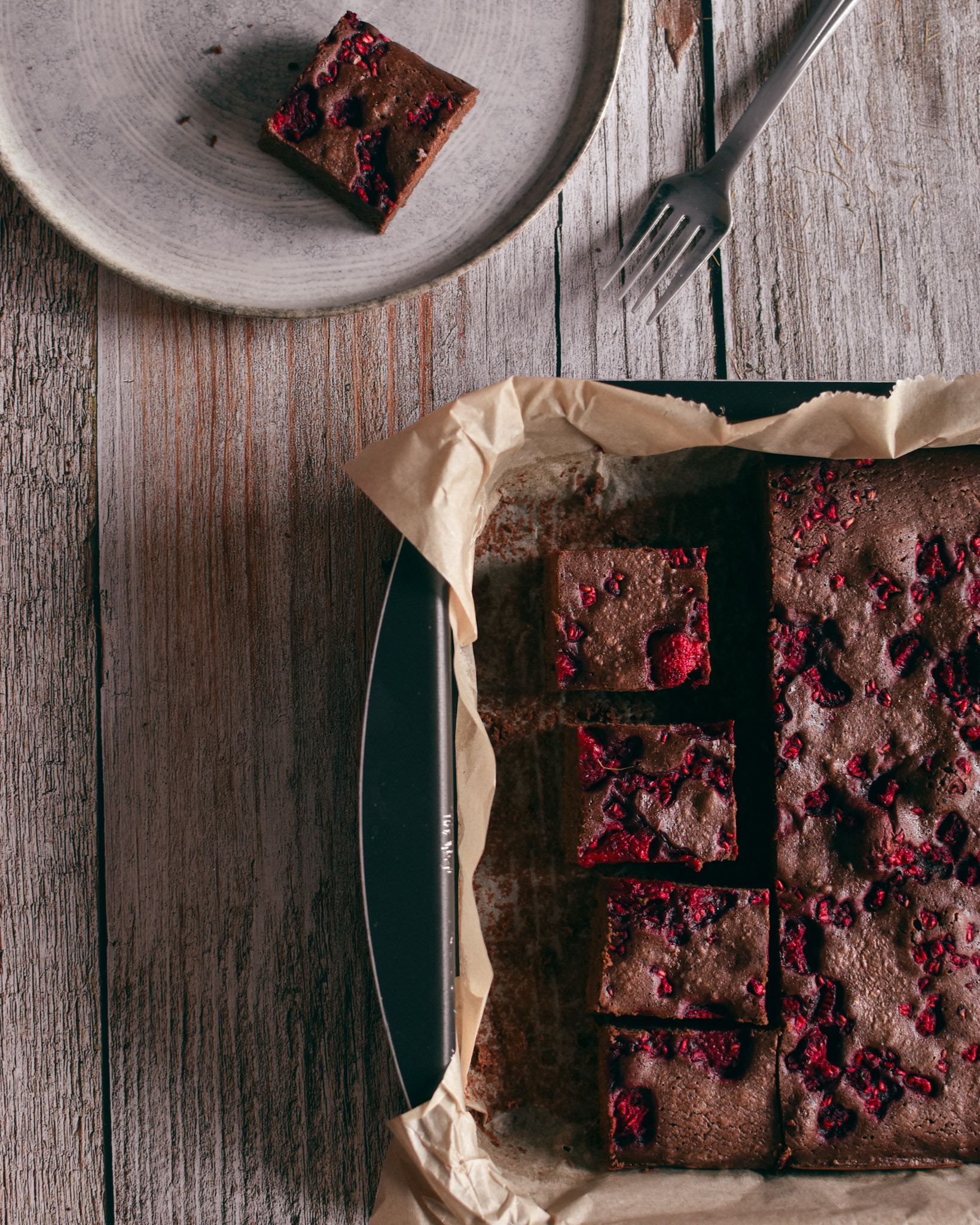 raspberry brownies