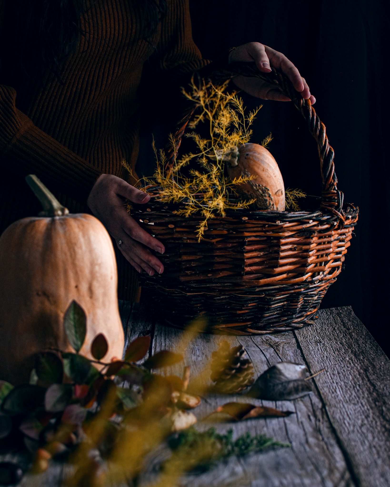 Pumpkins in a basket