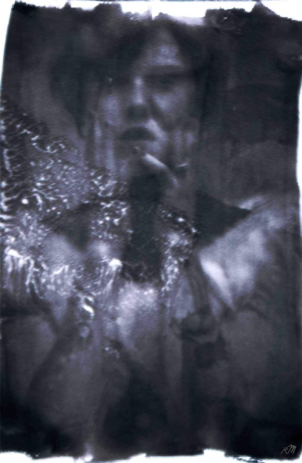 The Art of Distortion II, Cyanotype on Watercolor , Design by Billy Antiseptic