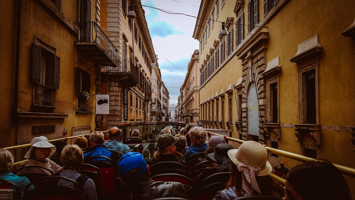 The streets of the Rome city