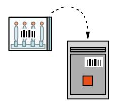 medizinische Illustration: Proben versenden
