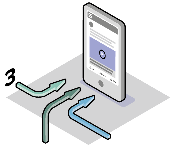 Vektor-Illustration isometrisch Smartphone Content