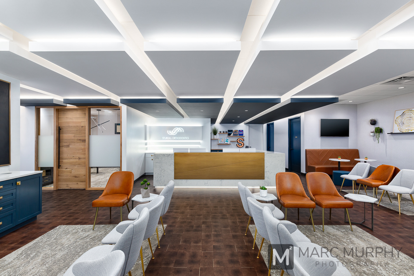 Sturgill Orthodontics Office Waiting Room Reception Area with Receptionist Desk and Seating