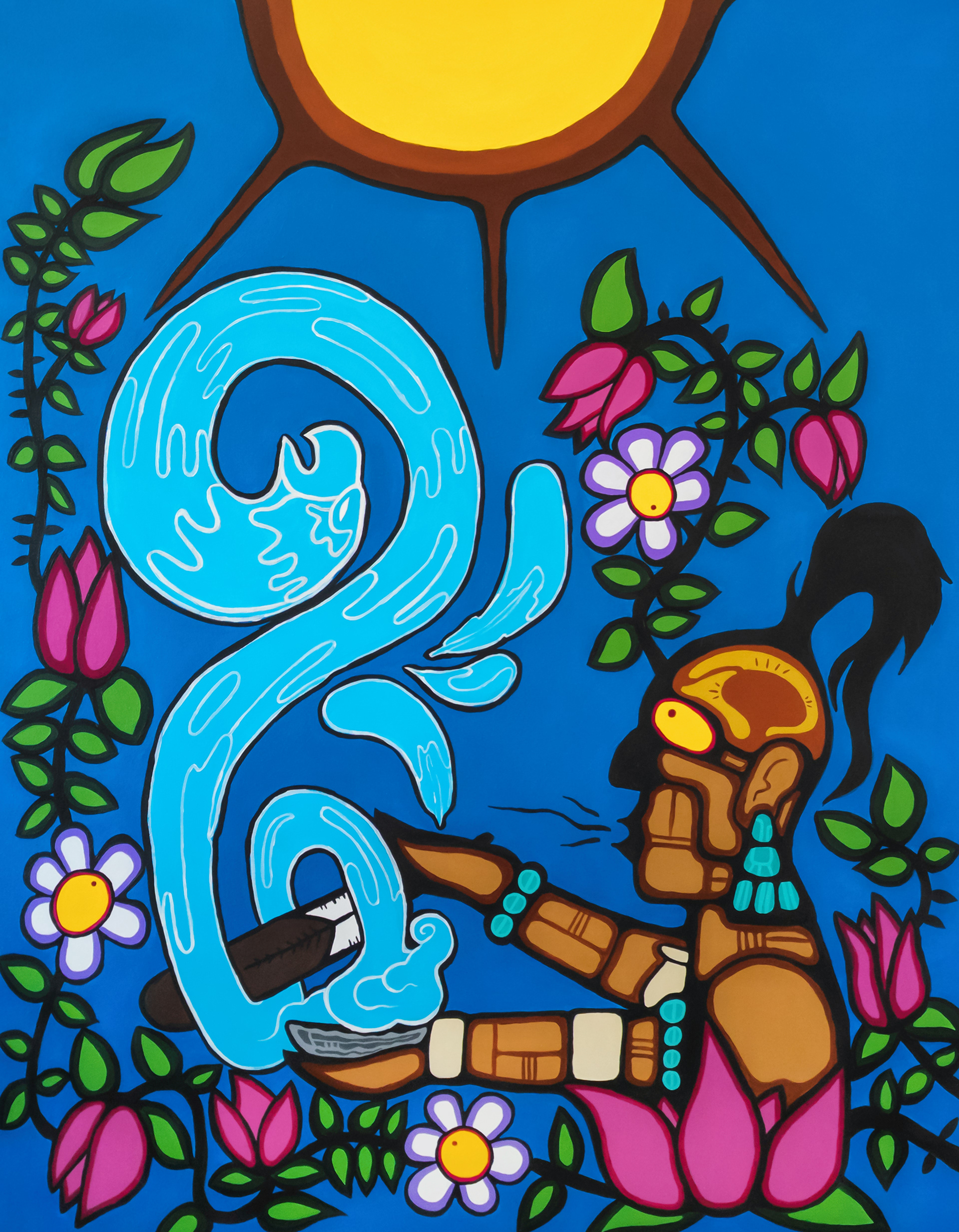 First Offering Panel 1, acrylic on canvas 36 in x 48 in