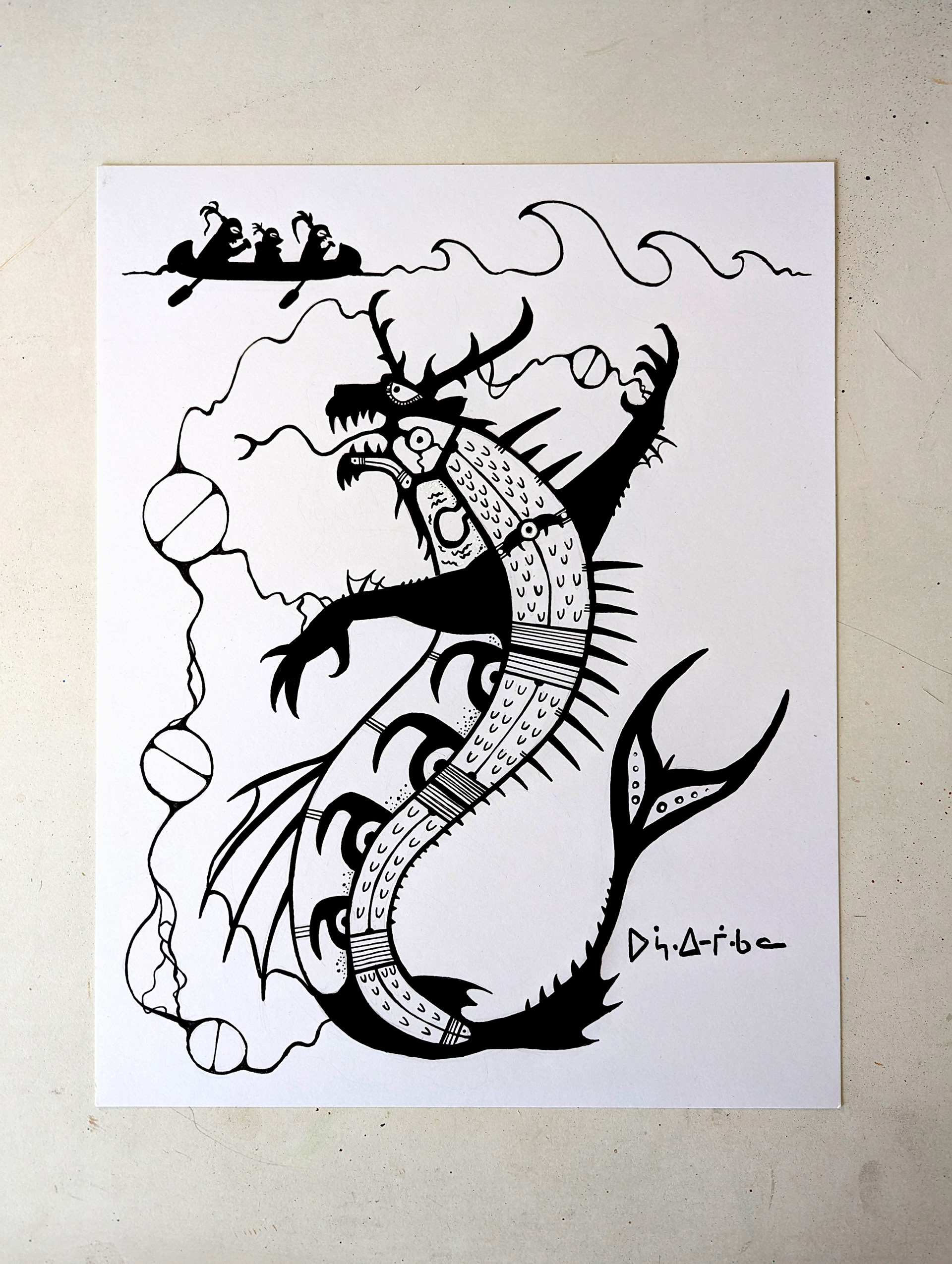 Beneath the waves, Ink on Bristol 2024