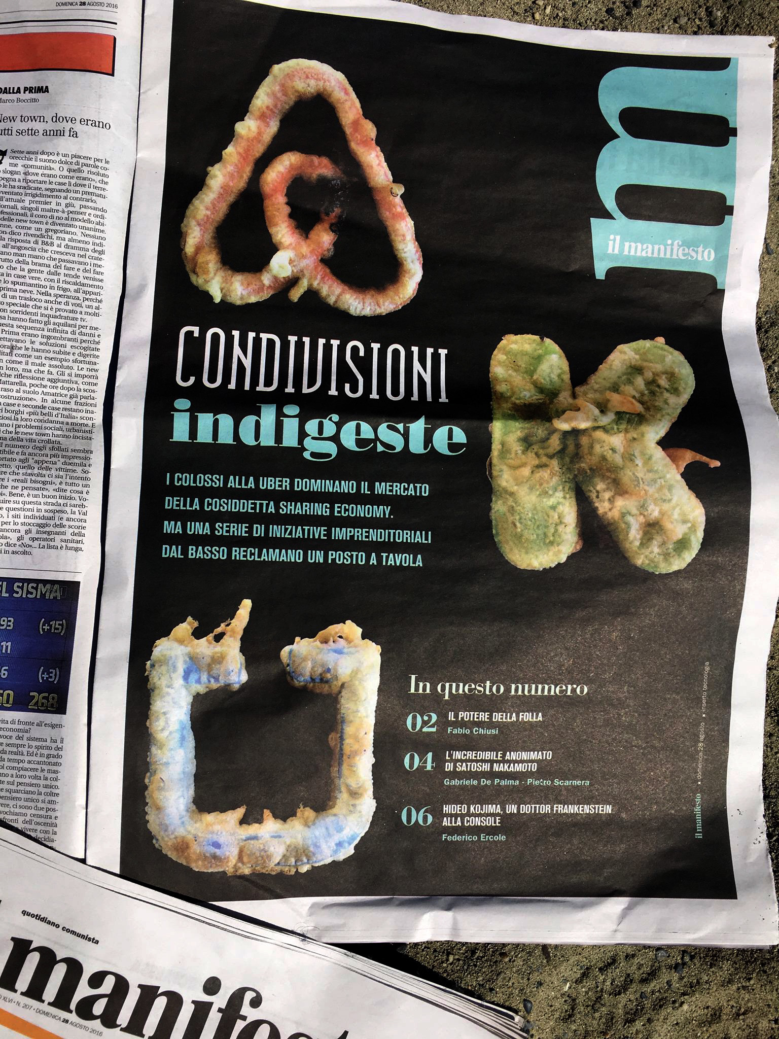 Cover “Sharing economy – Condivisioni Indigeste” Il Manifesto