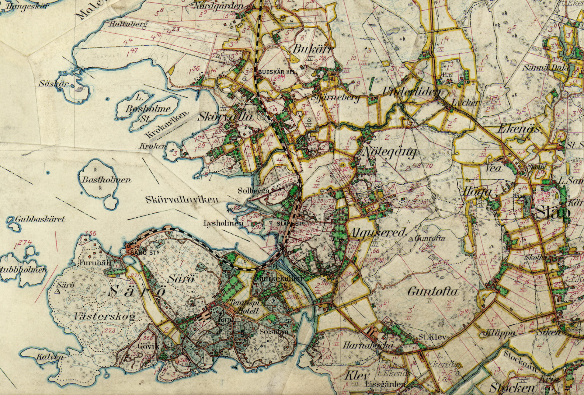 Häradsekonomisk karta 1920 Särö Västerskog