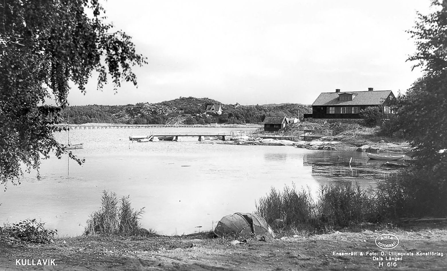 Ecks hus i Kullaviks hamn 1949. Numera rivet.