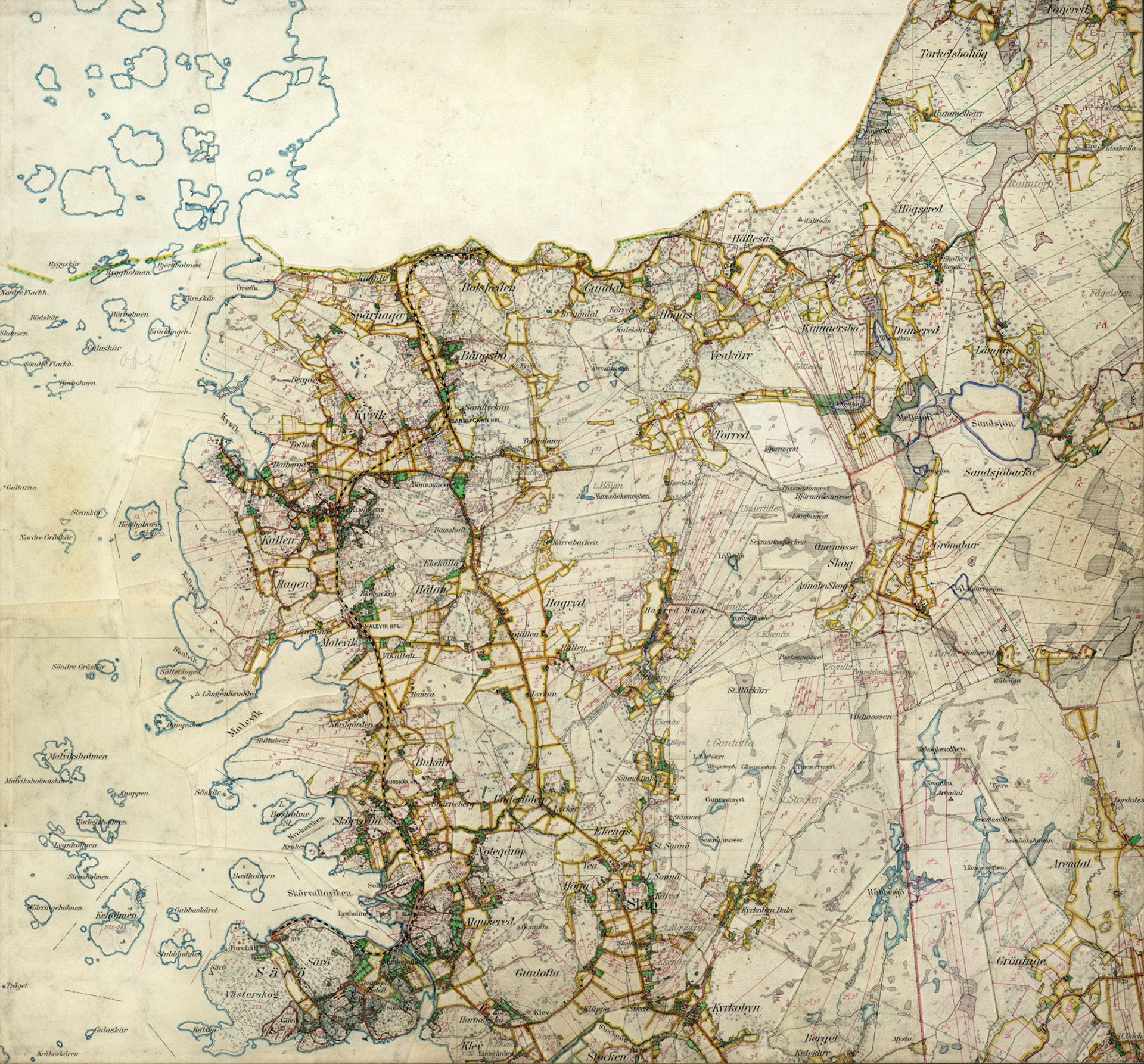Häradsekonomisk karta 1925 Släp