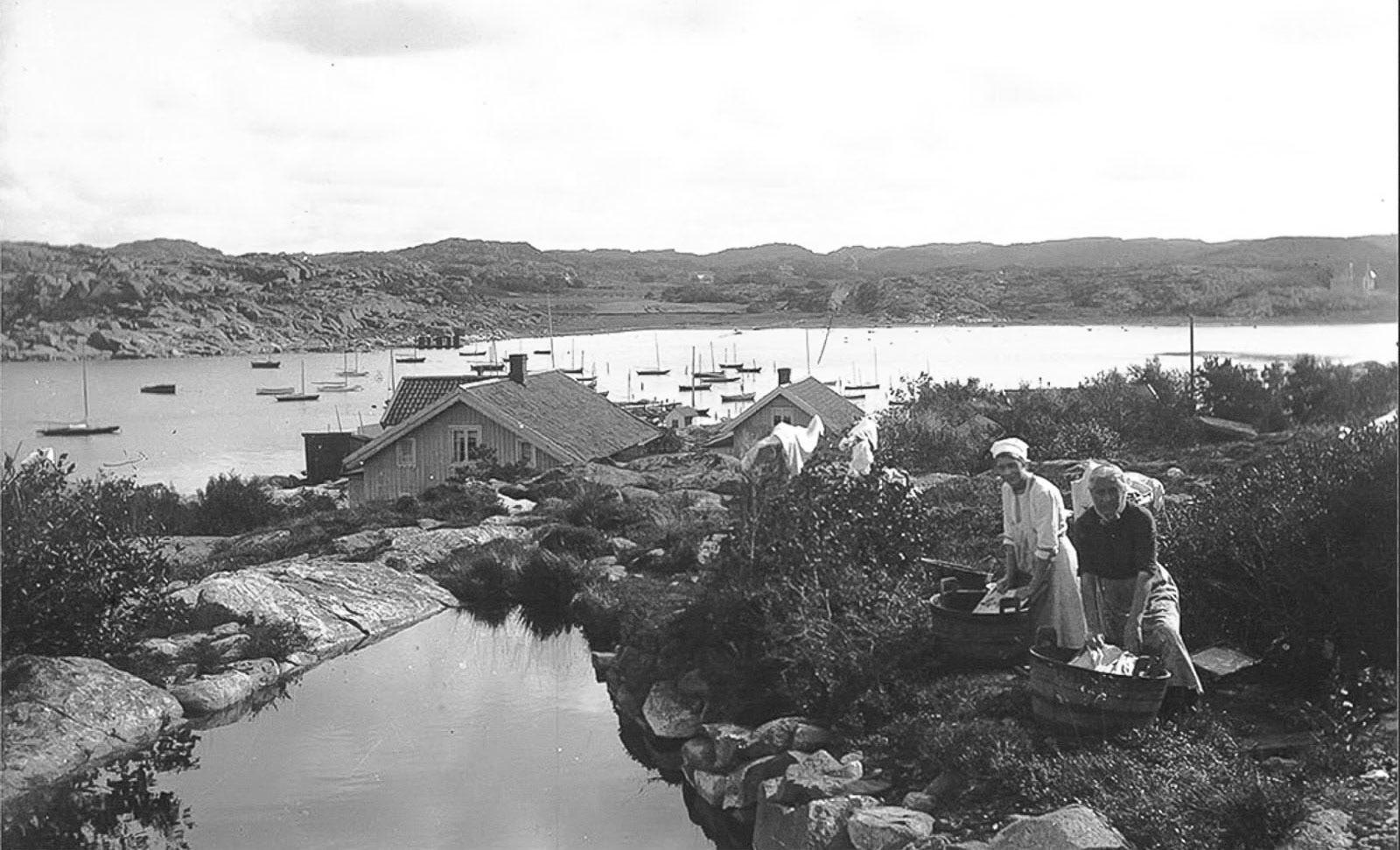 Bykning i sötvatten Halvors berg ca 1920.
