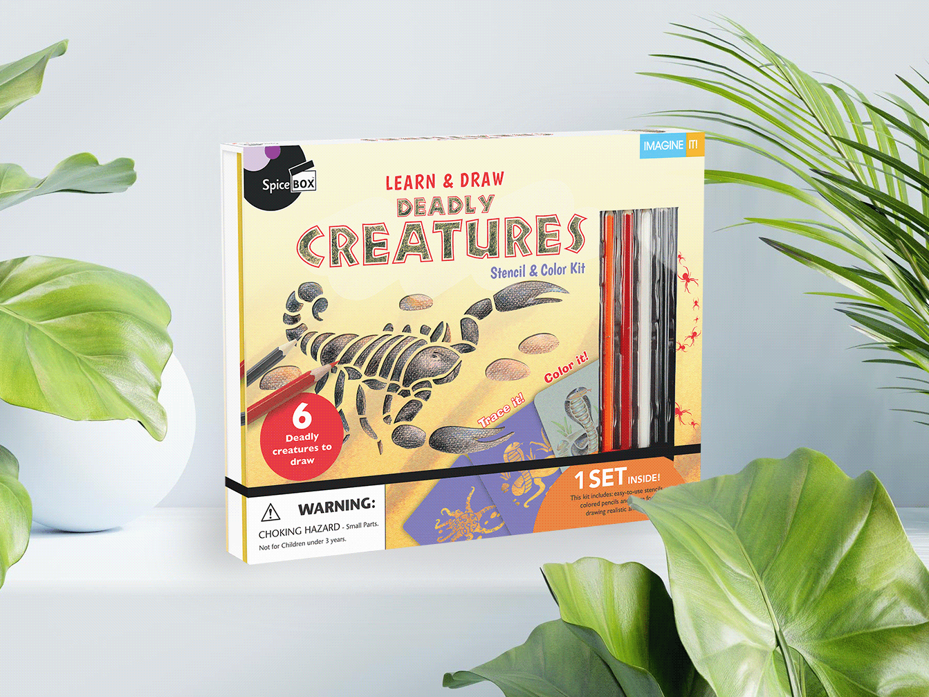 SpiceBox Children's Art Kits Imagine It Drawing Animals 