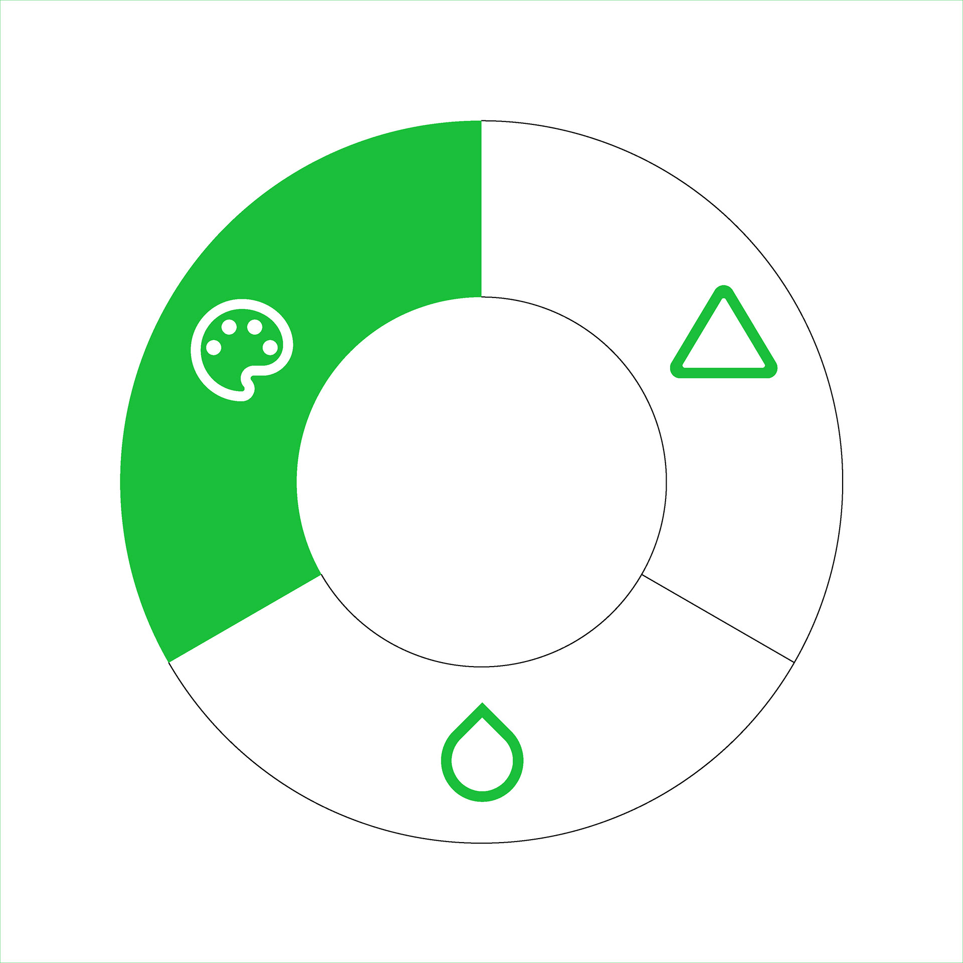 Radial menu diagram - Color