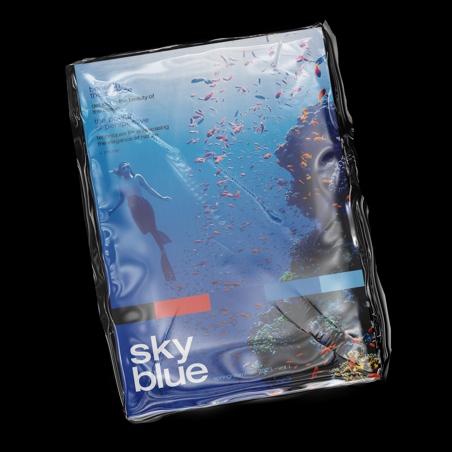 Sky Blue fake magazine cover exercise (2023)