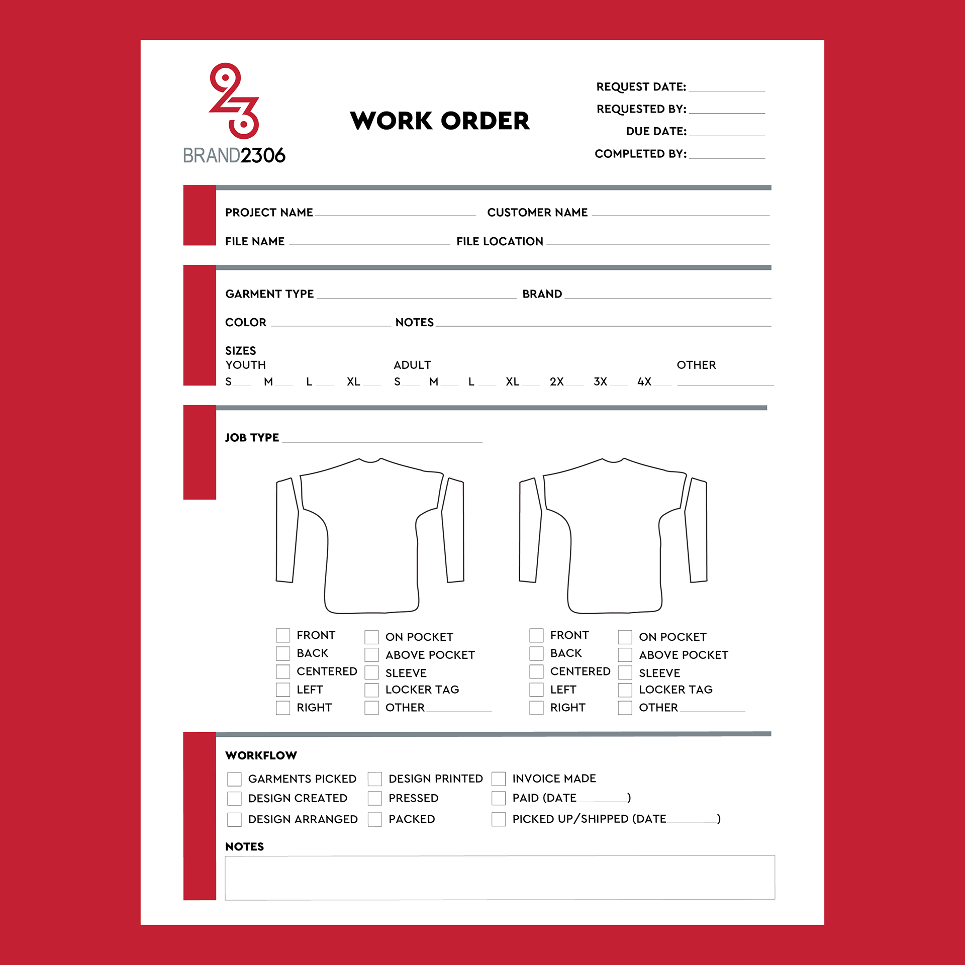 Brand2306 heat press work order (2021)