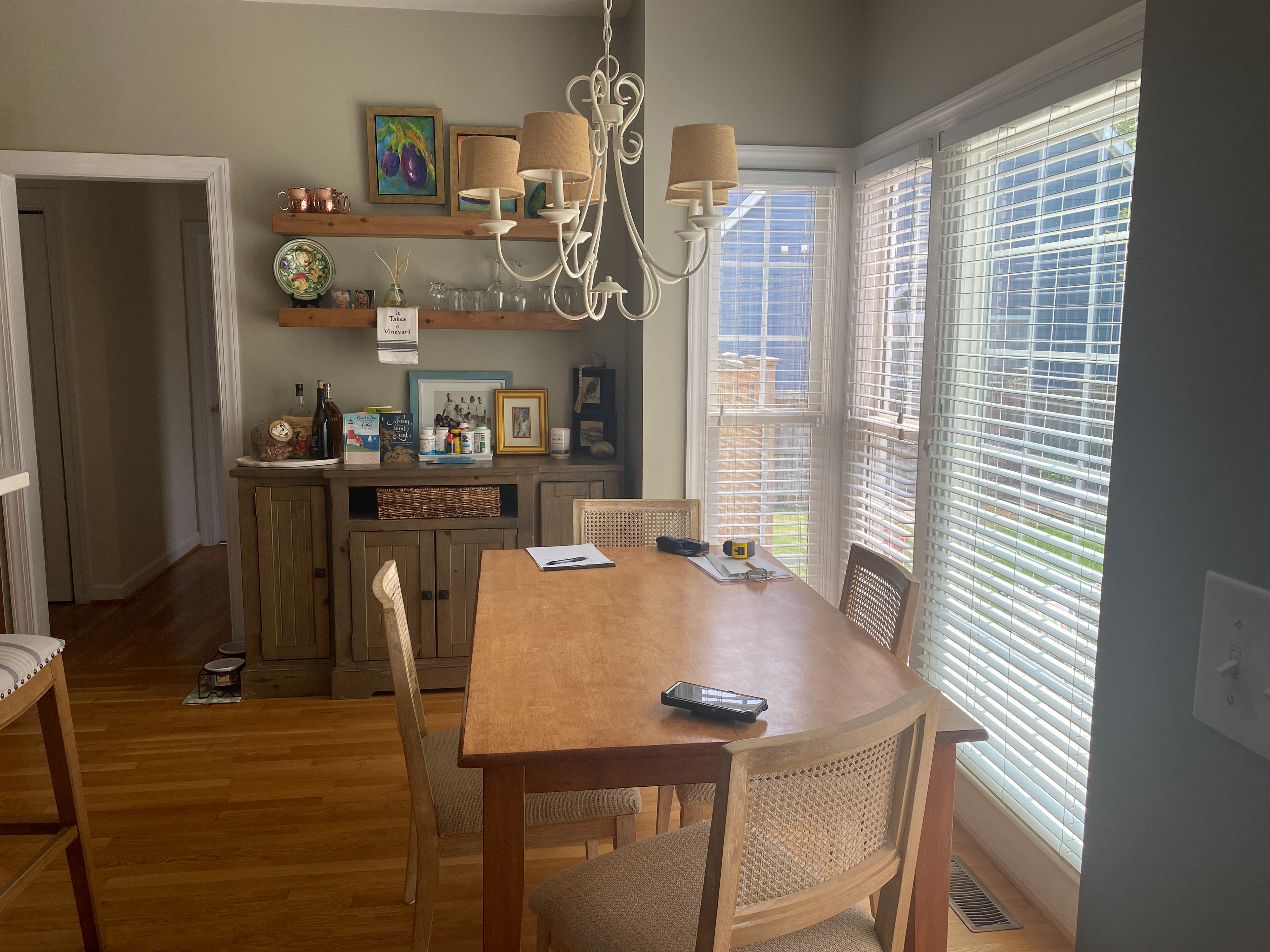 Redesigned corner to add refrigerator and pantry
